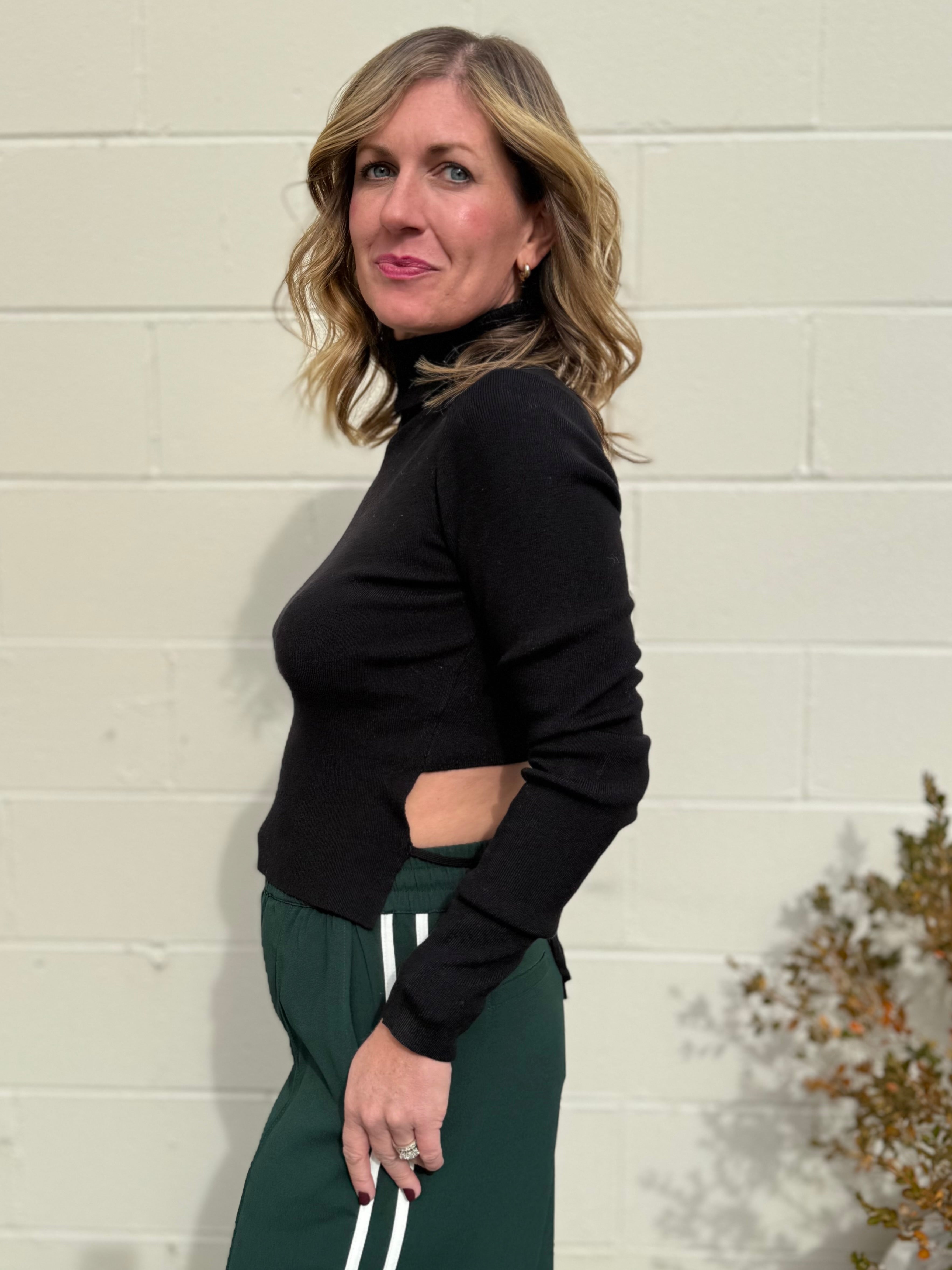 Crescent | Jacqueline Open Back Turtleneck Top | Sweetest Stitch