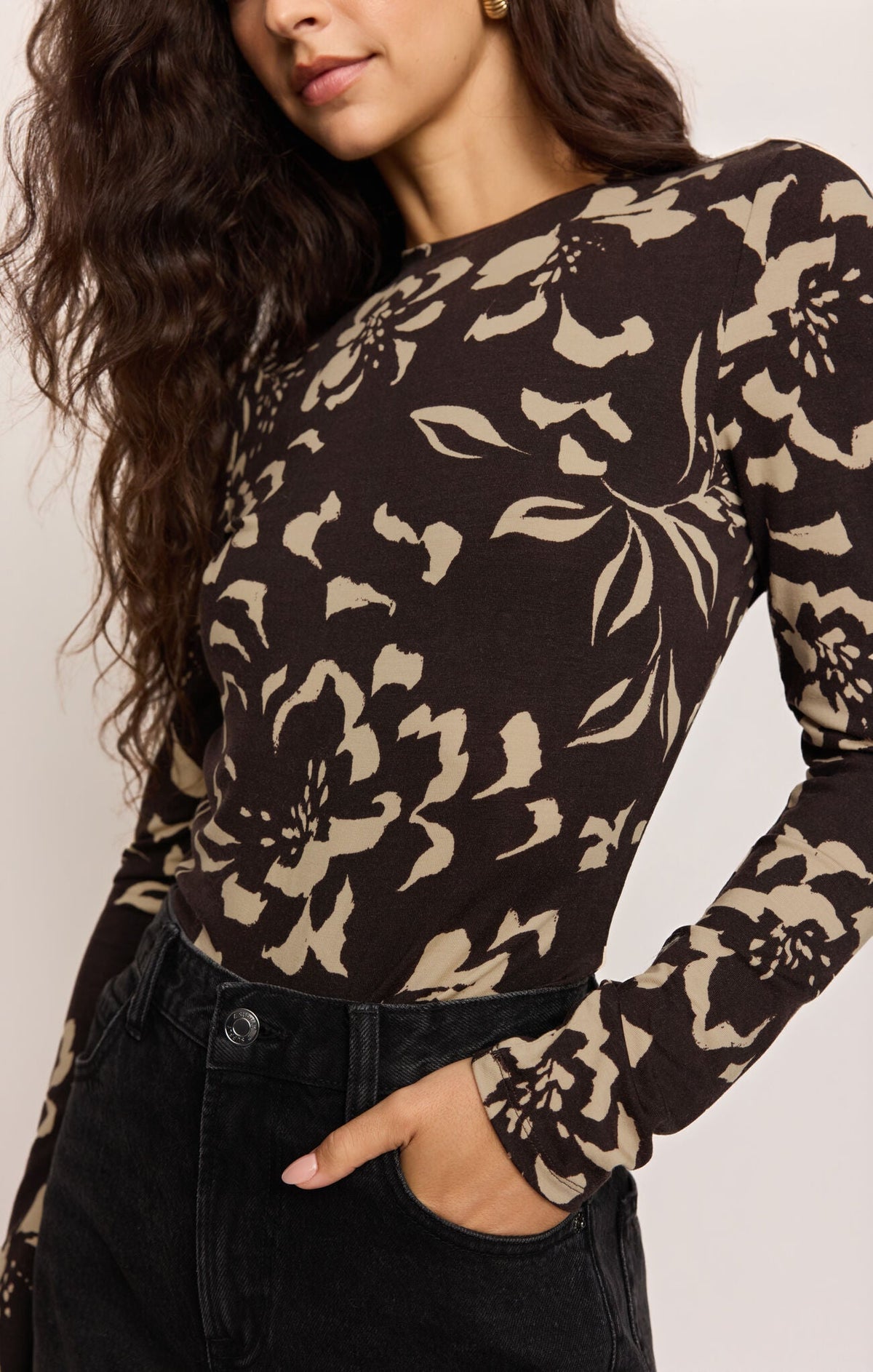 Z Supply | Onyx Floral Long Sleeve Top | Sweetest Stitch Boutique RVA
