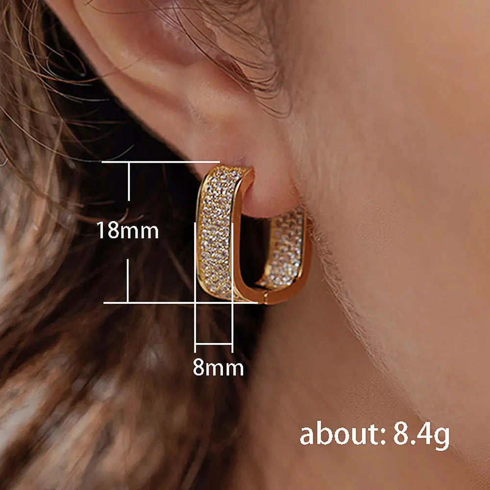 Gold U Shaped Diamond Earrings - Yayas Glam & Gift Shop
