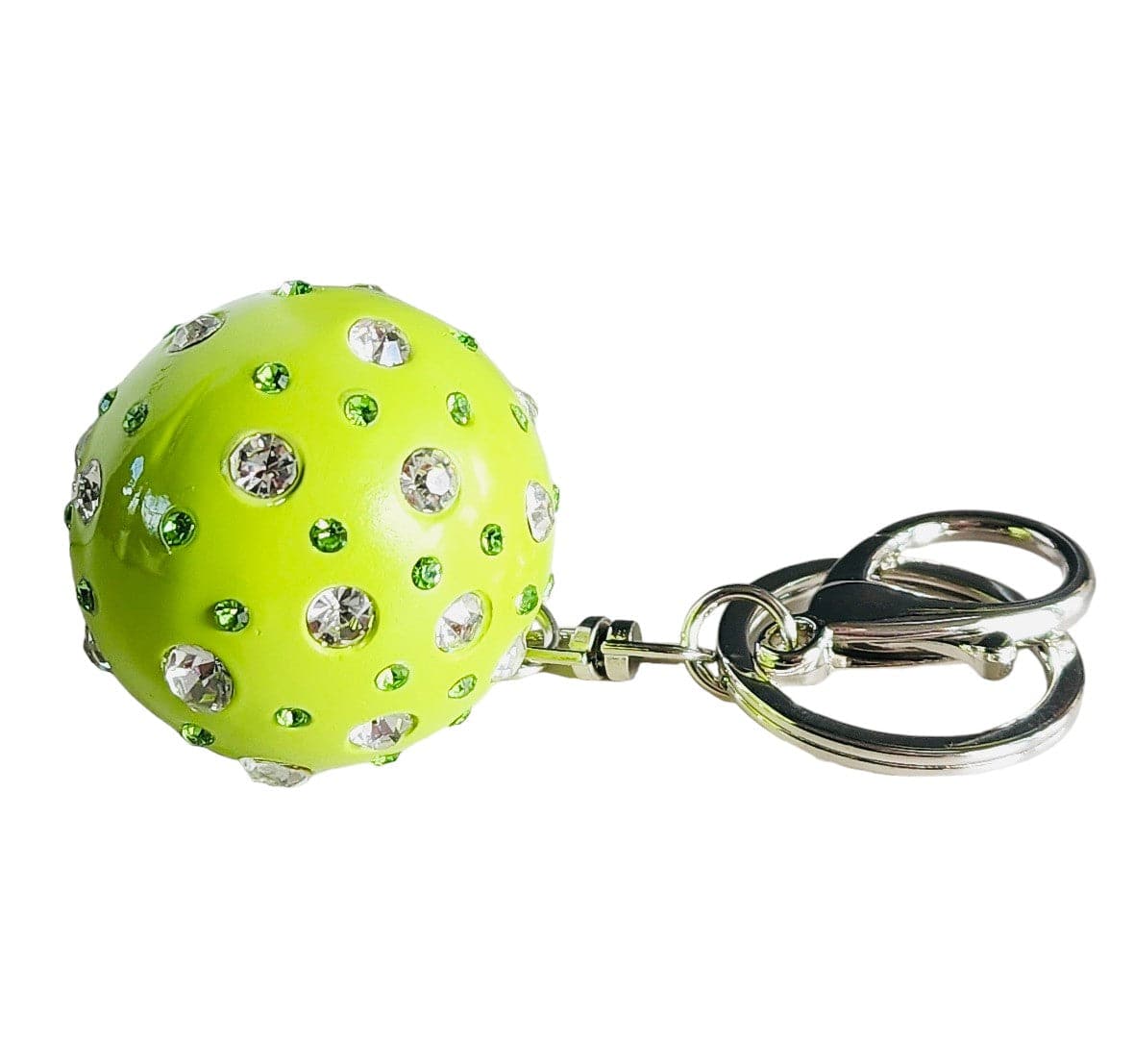 Pickleball Crystal Ball Keychain in Pickleball Green