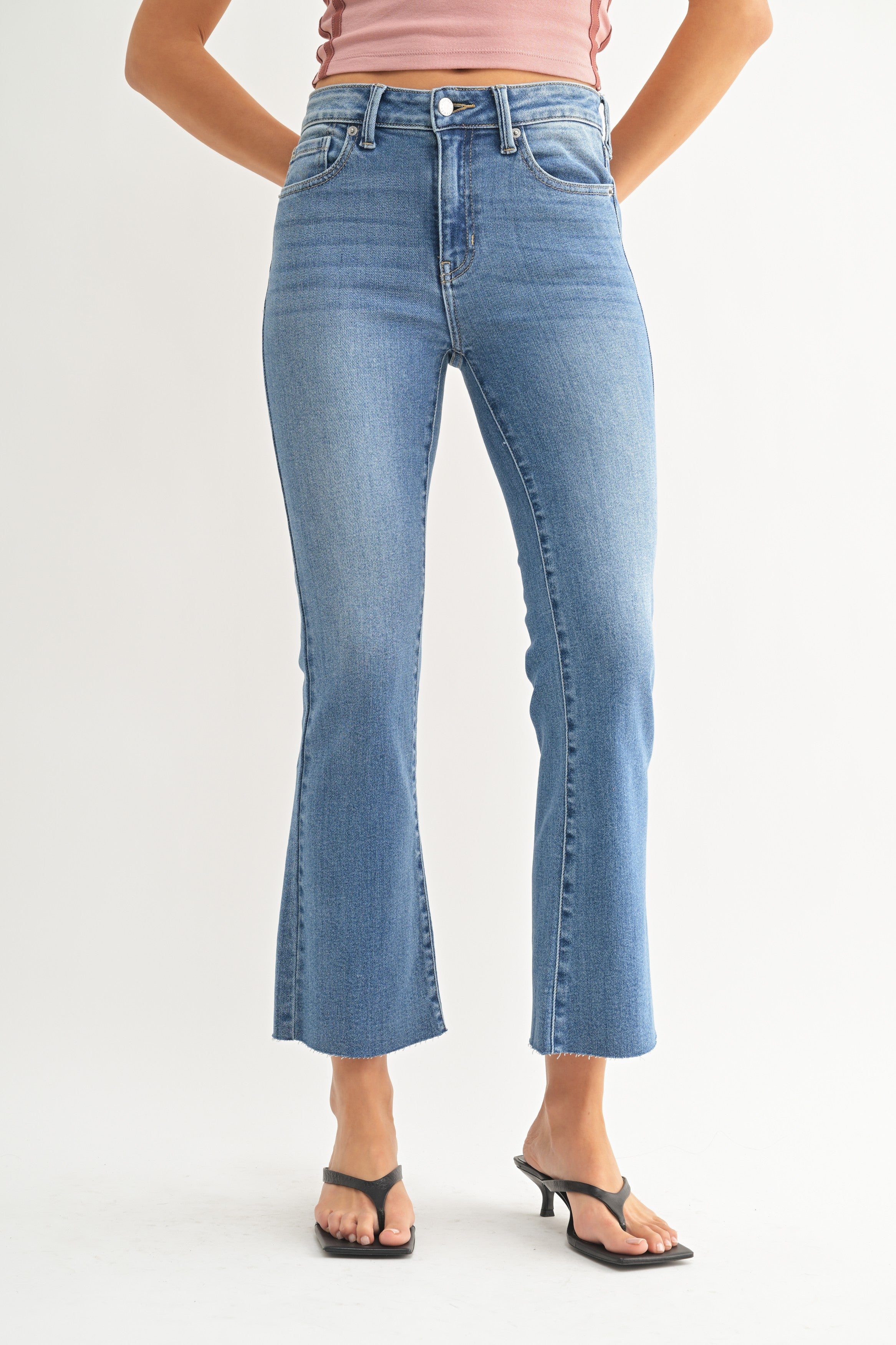 Just Black Denim | Charlotte Cropped Flare Jeans | Sweetest Stitch