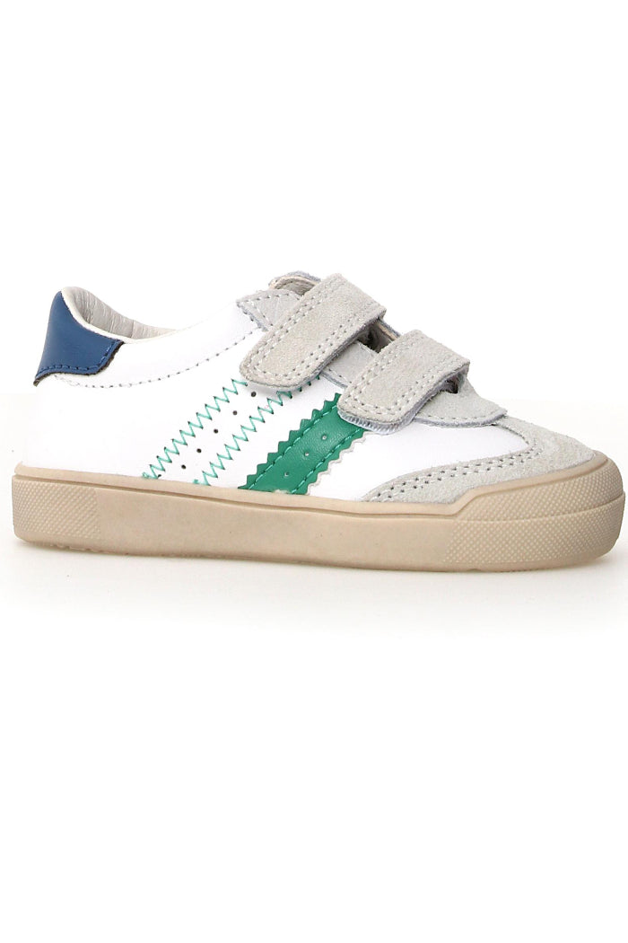 CALF/SUEDE WHITE-GREEN-AZURE