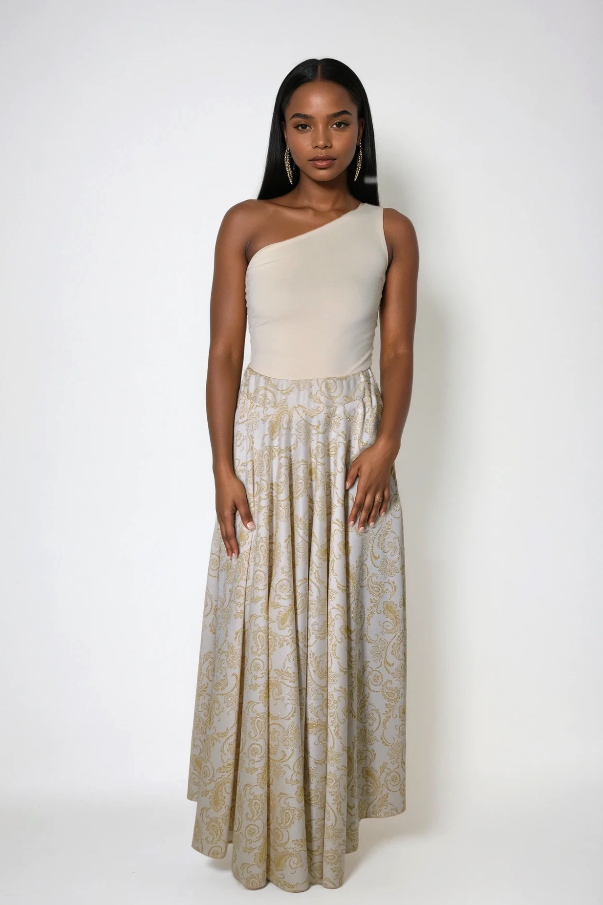 Cream & Gold Brocade