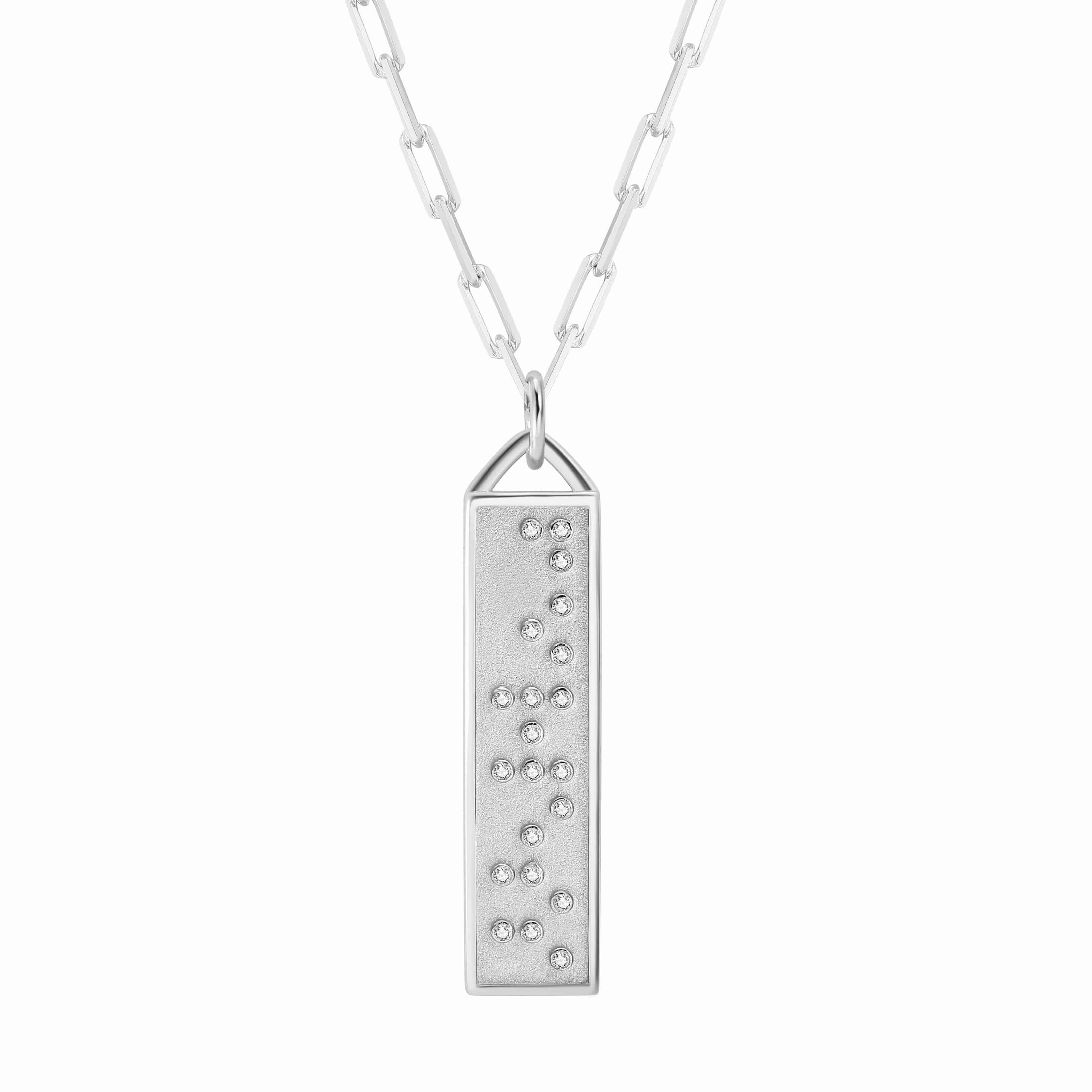 Touchstone Fearless Bar Necklace Silver