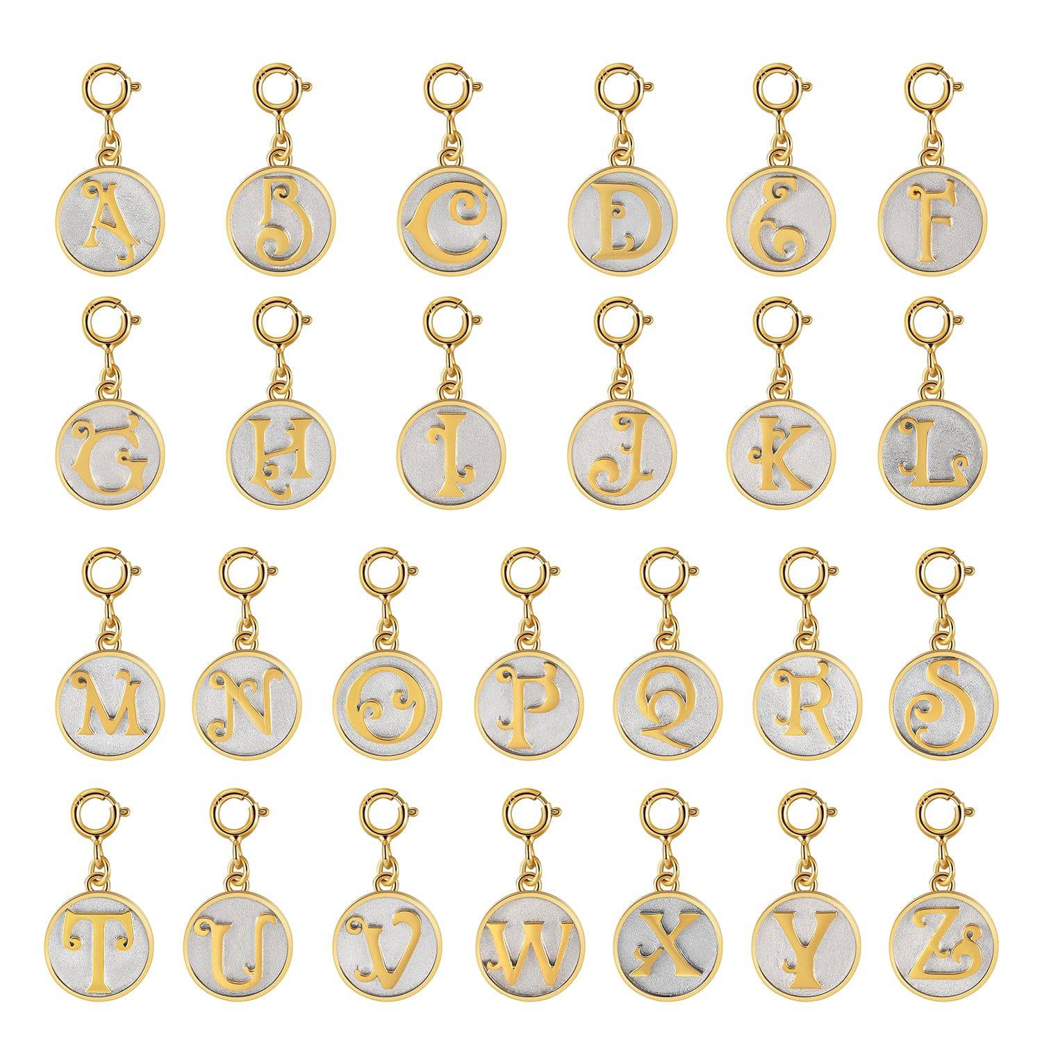 Saints Dainty Fancy Initial Clip on Pendant A-Z