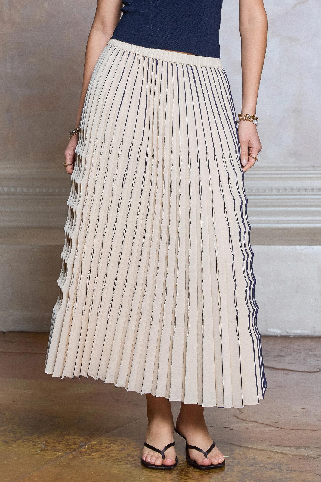 Current Air | Janice Pleated Midi Skirt | Sweetest Stitch Boutique RVA