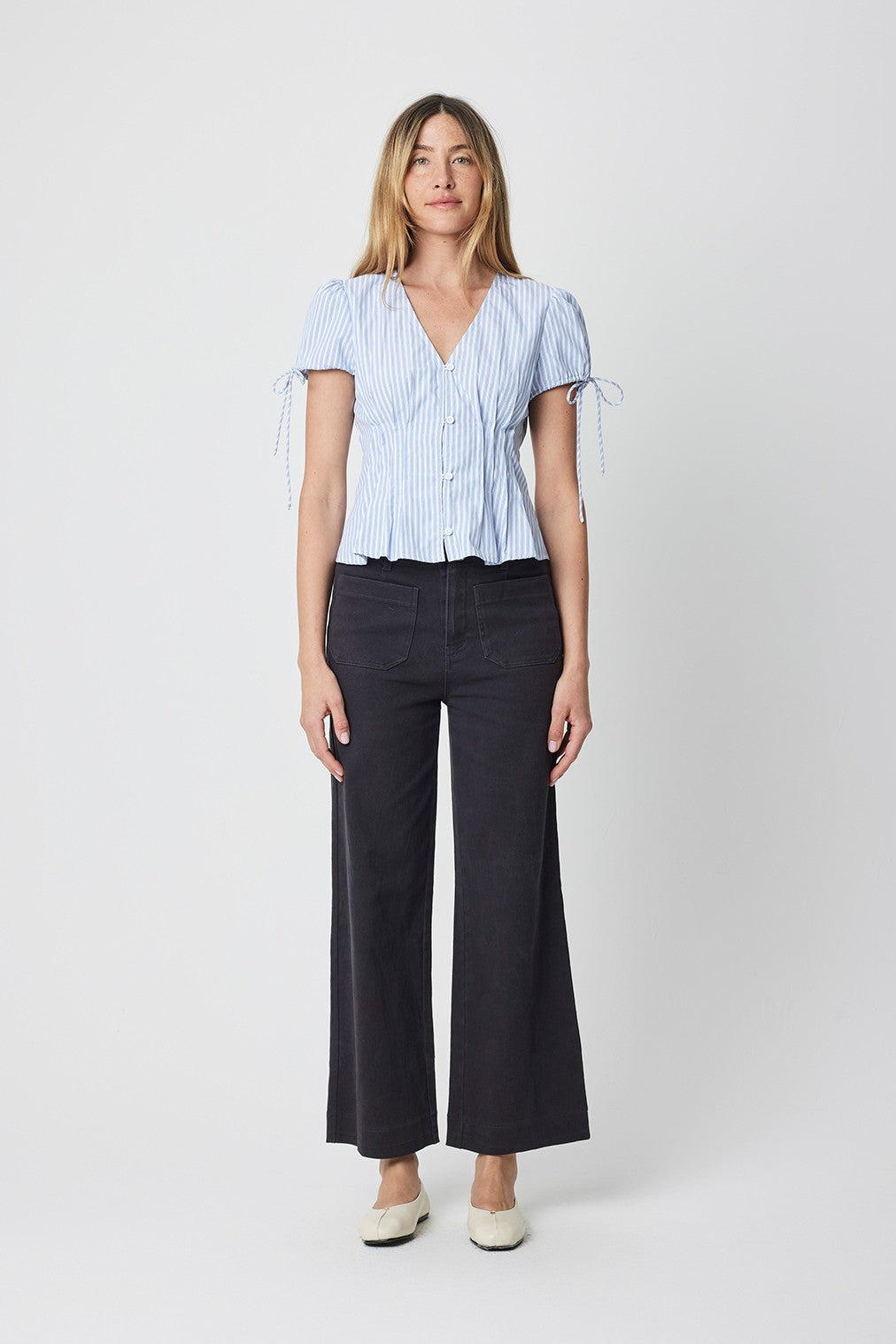 Mod Ref | Milly Striped Pleated Waist Top | Sweetest Stitch Boutique