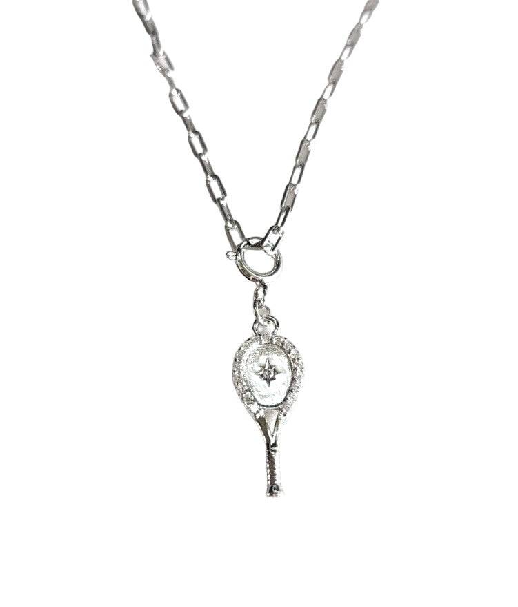 LoveMatch Tennis Racquet Clip On Charm Bracelet Silver
