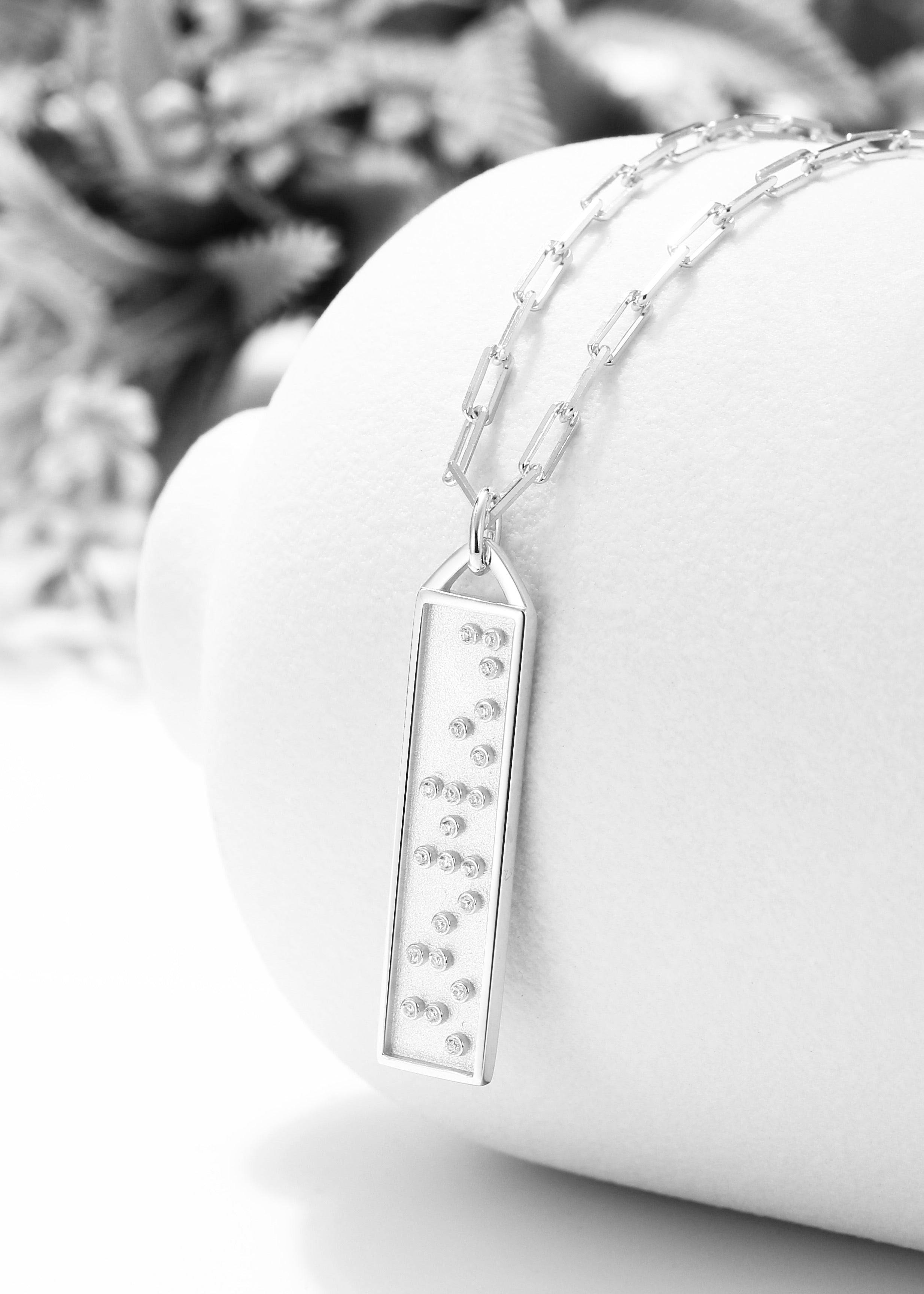 Touchstone Fearless Bar Necklace Silver