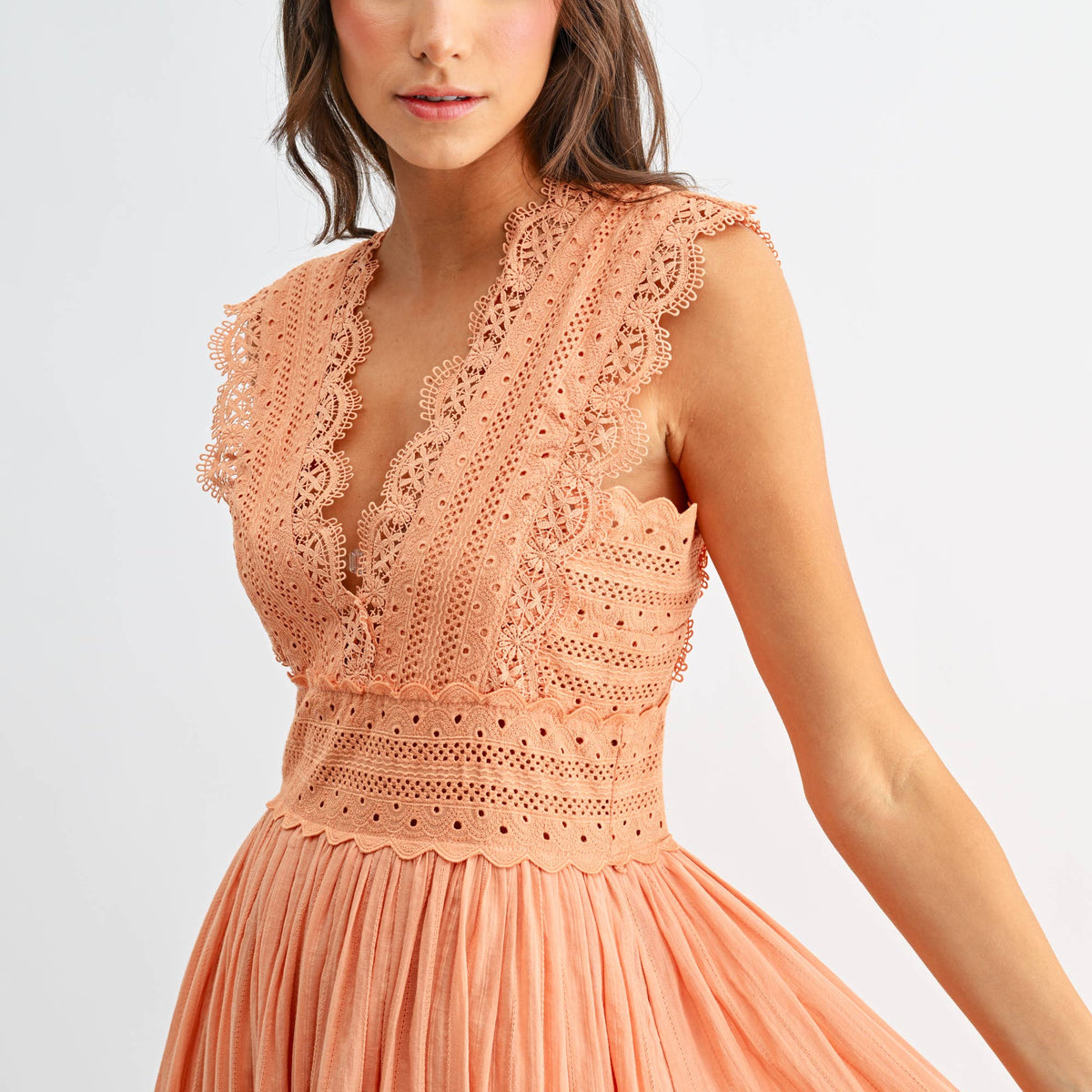 bohemian lace midi dress Lace Boho Midi Dress L