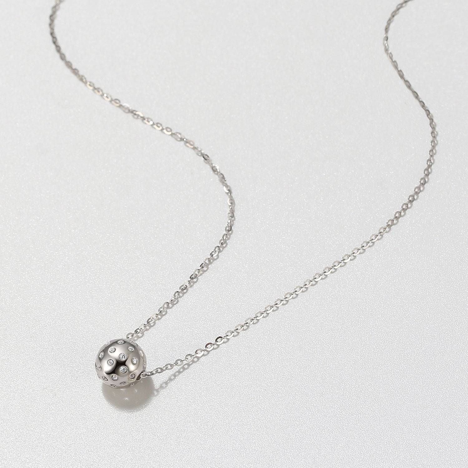 Pickleball Baby Belle BLING Ball Silver Necklace