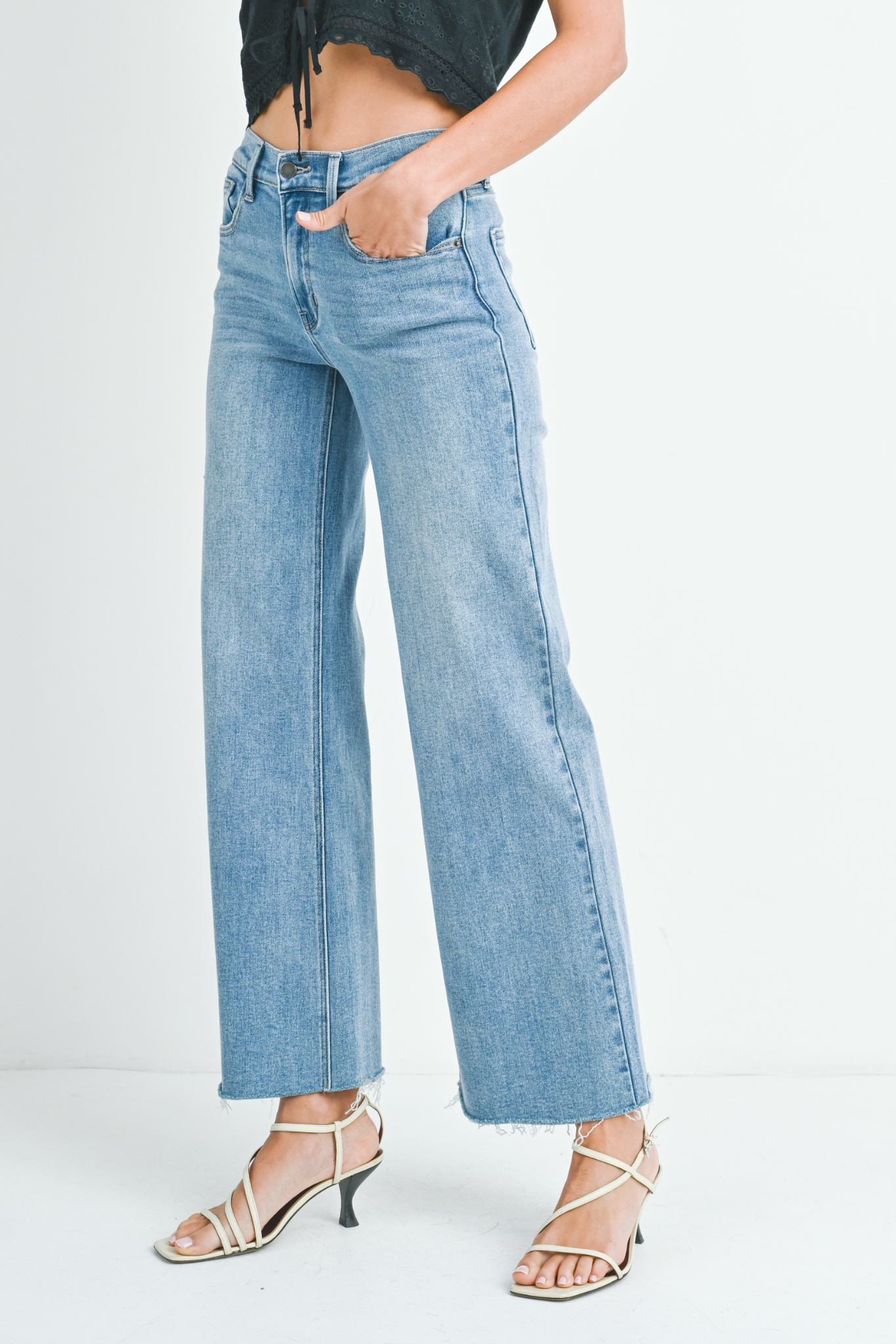 Just Black Denim | Giselle Wide Leg Jeans | Sweetest Stitch Boutique