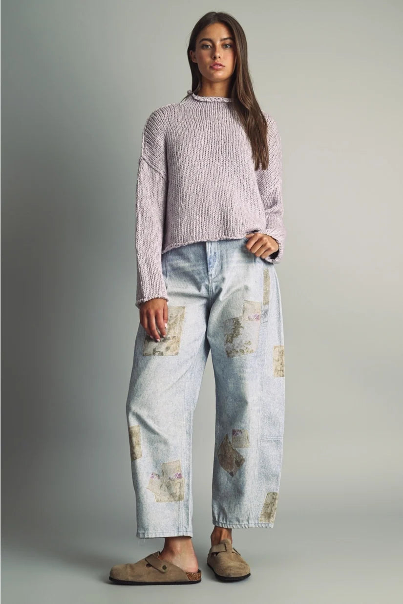 Miou Muse | Mandy Mock Neck Sweater - Lavender | Sweetest Stitch