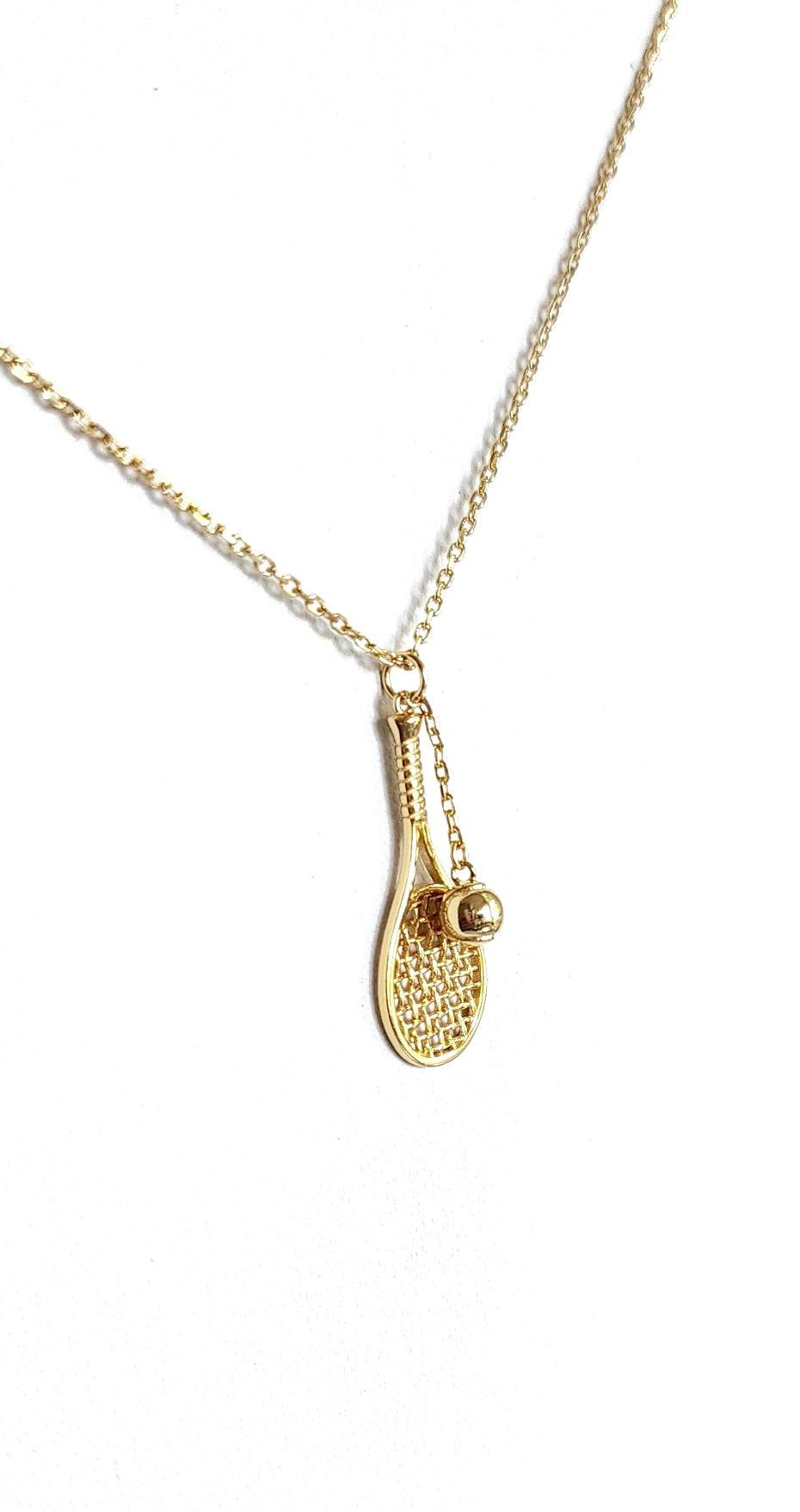 LoveMatch Tennis LOVE Racquet & Ball Gold Necklace