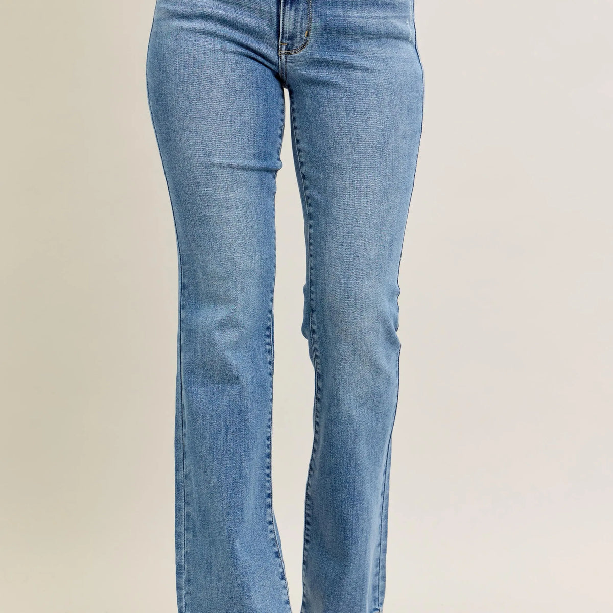 Judy Blue Full Size Mid Waist Distressed Slim Jeans