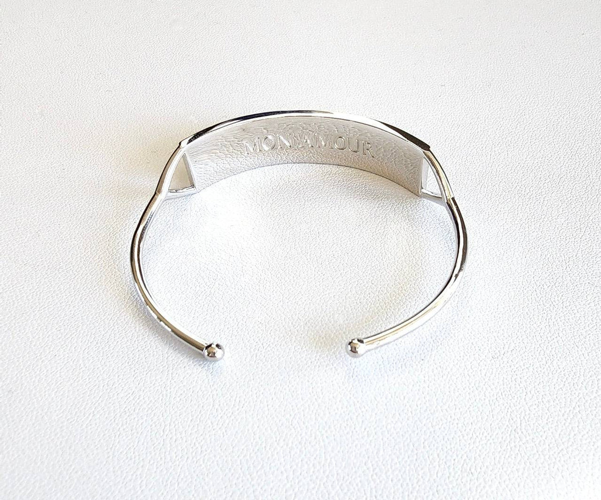 Touchstone Mon Amour Cuff Silver "Mon Amour" engraved in plain text on reverse