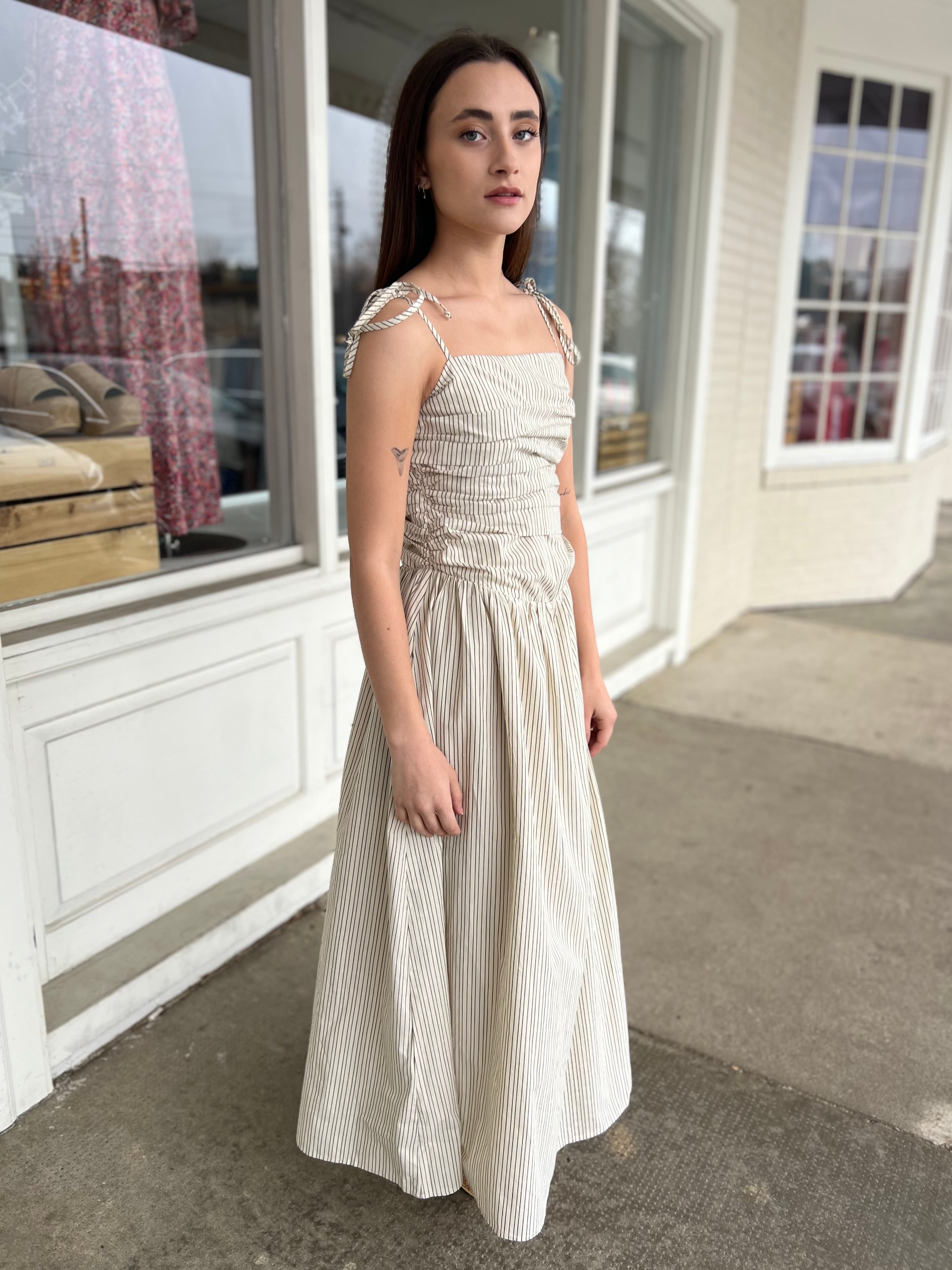 Miou Muse | Striped Sleeveless Midi Dress | Sweetest Stitch