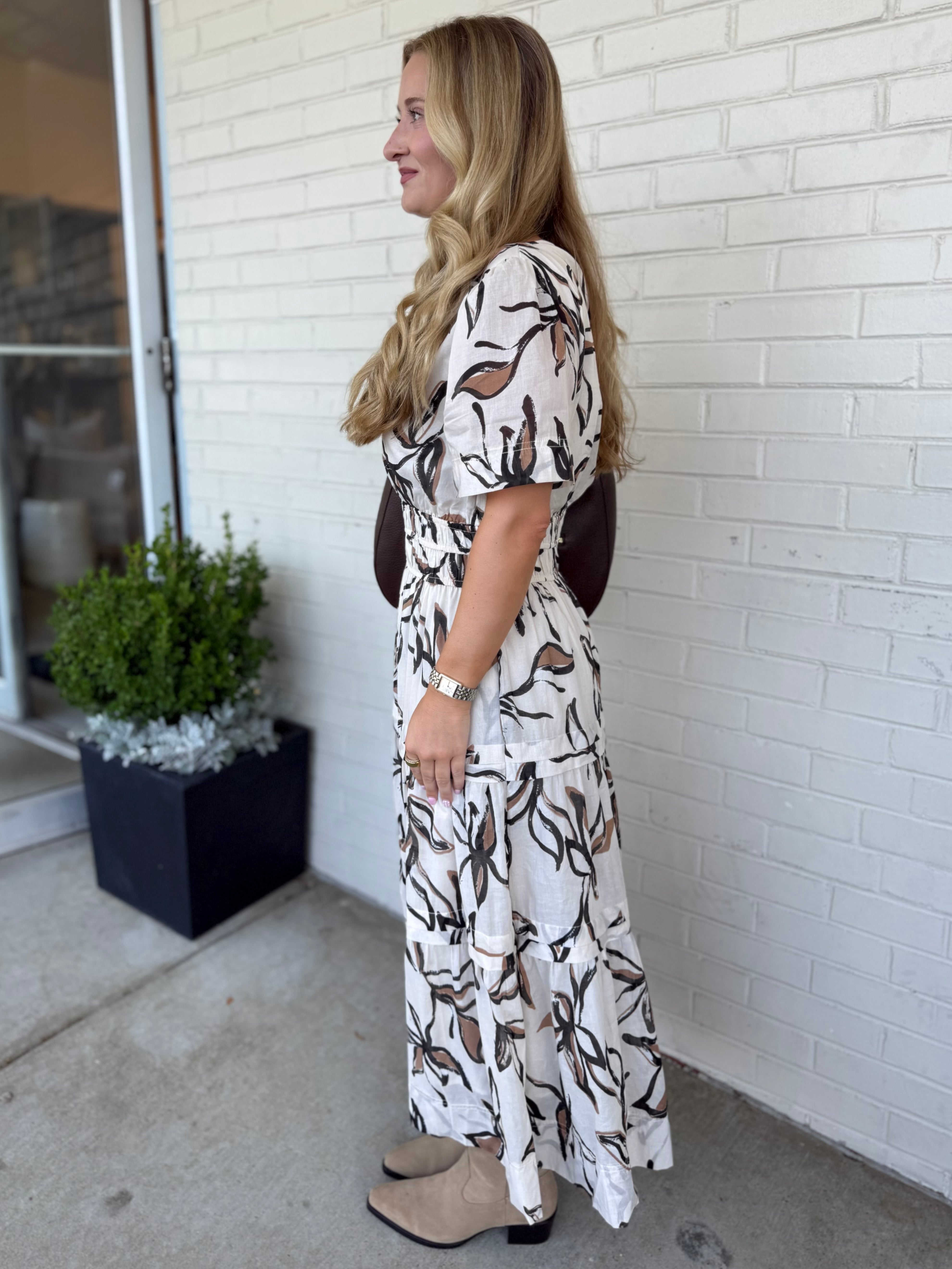 Aureum | Poppy Floral Midi Dress | Sweetest Stitch