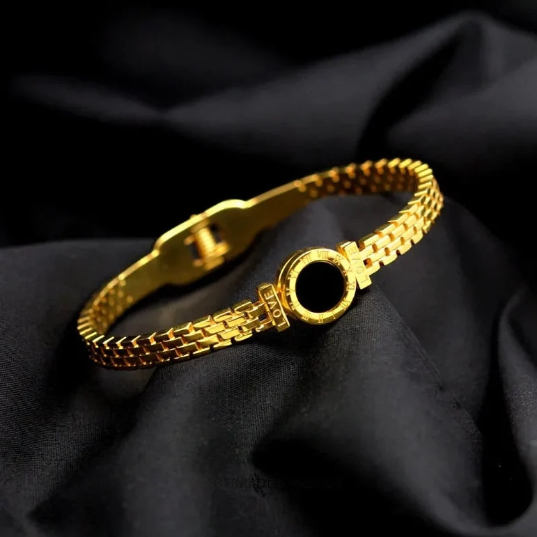 18k Gold Engraved Love Bangle - Yayas Glam & Gift Shop