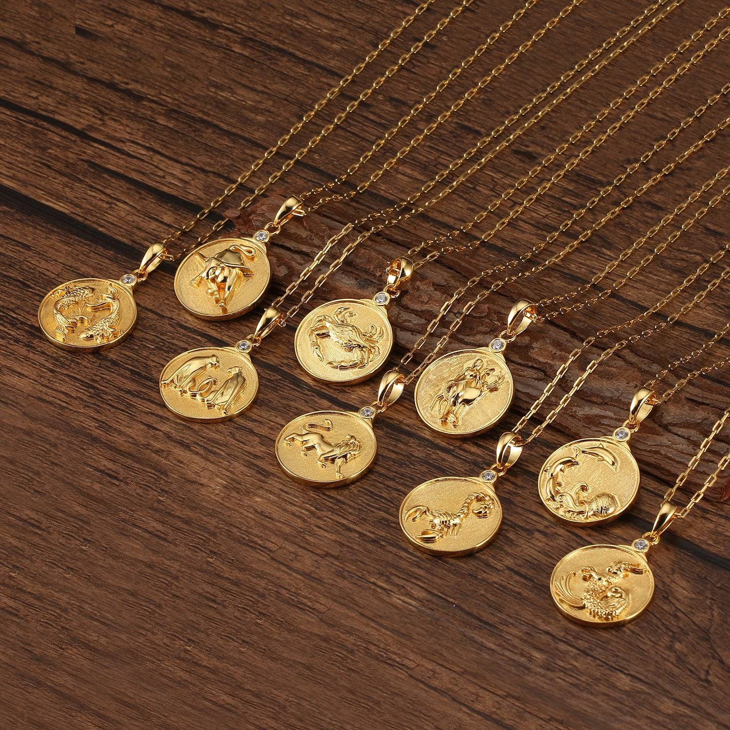Assorted Gold Zodiac Necklaces