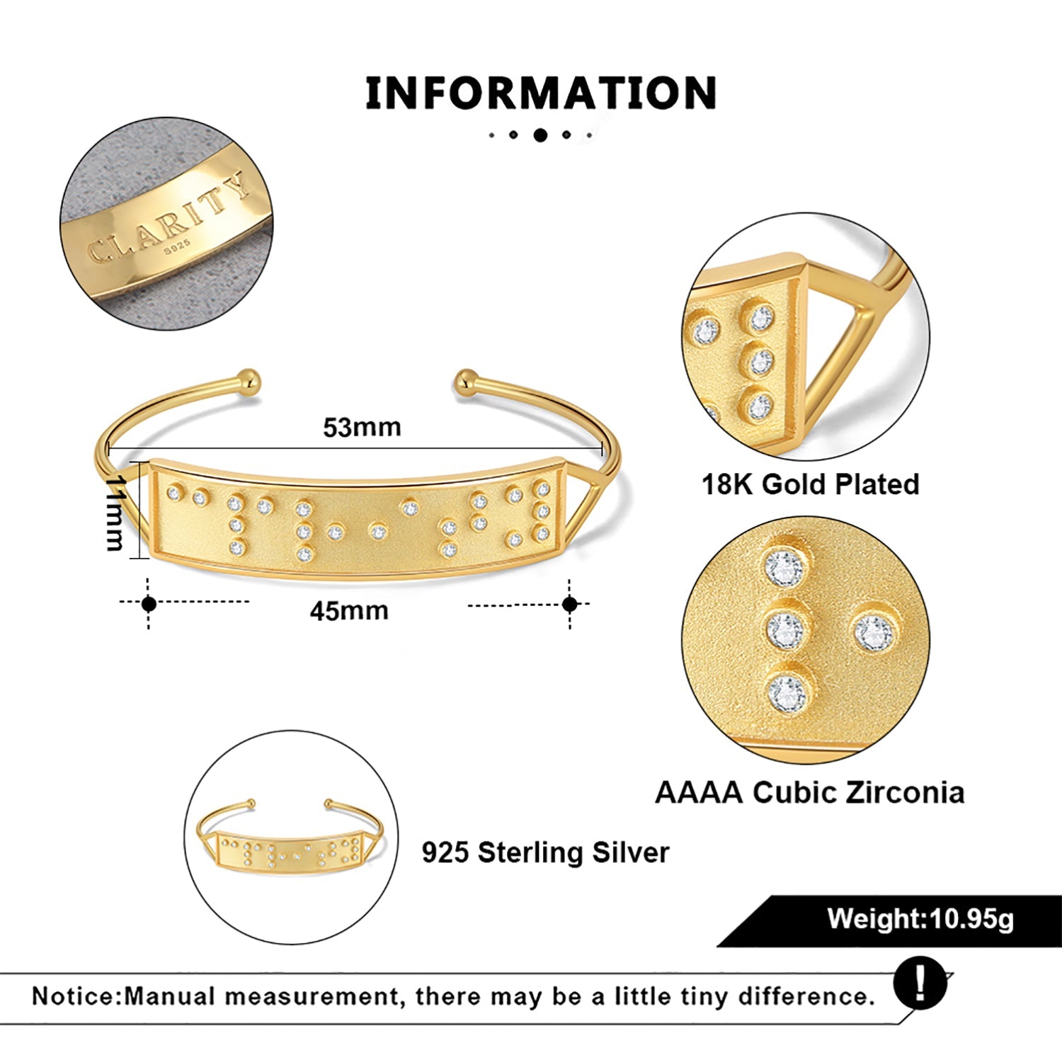 Touchstone Clarity Cuff Gold