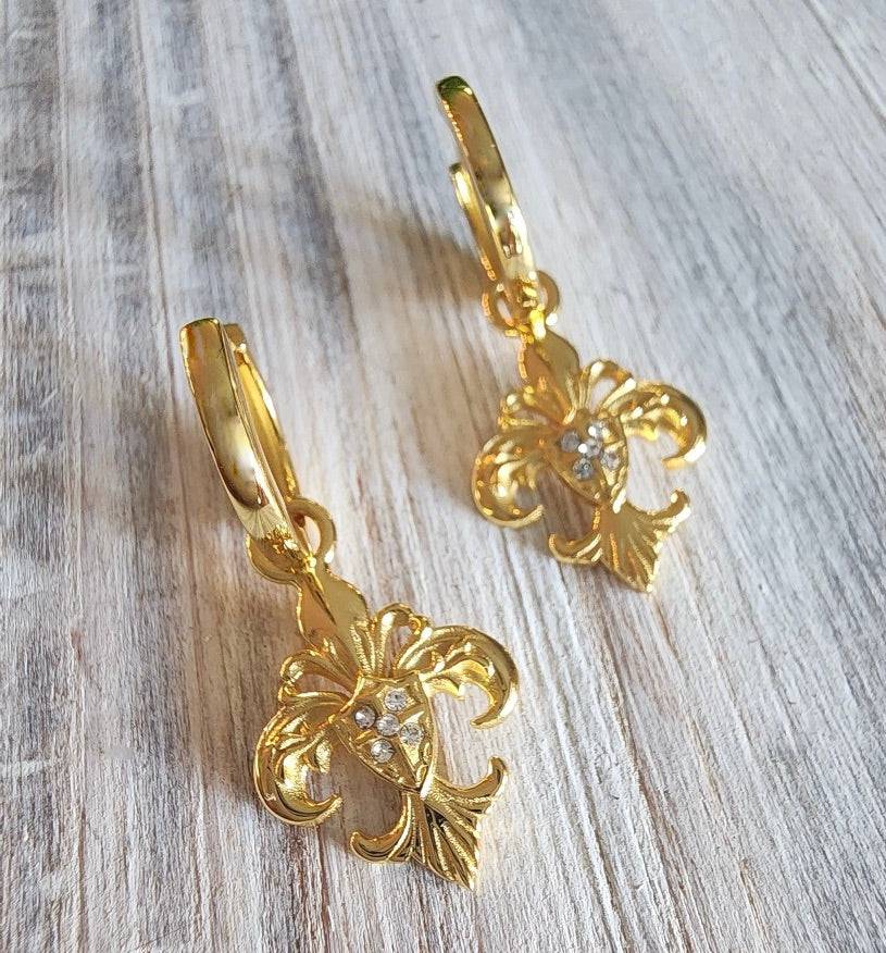 Saints Fleur Deni Huggie Hoop Earrings