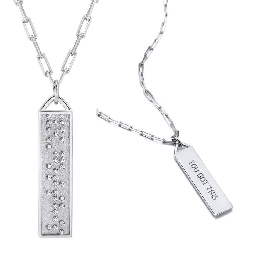 Touchstone You Got This Bar Necklace Silver