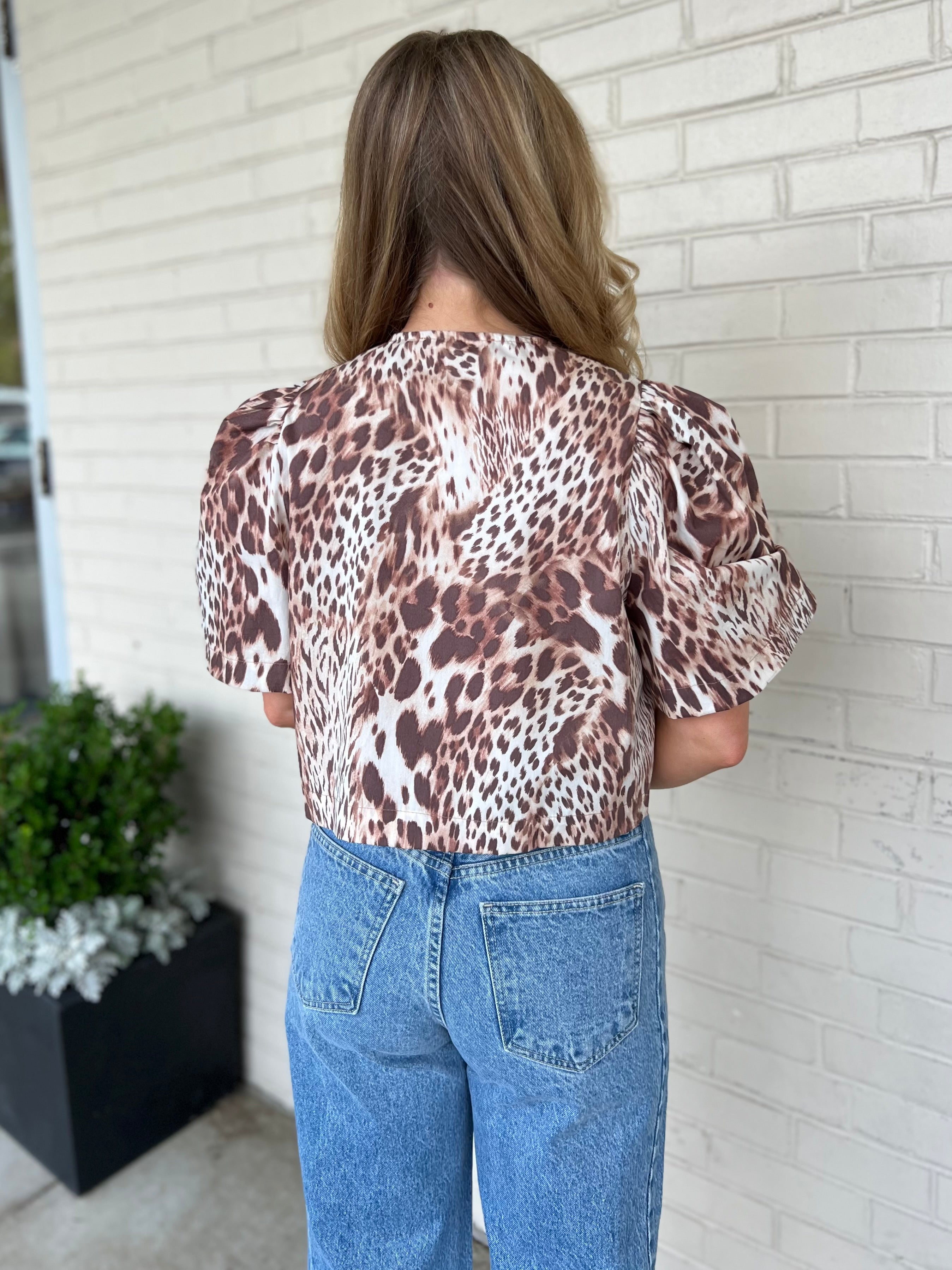 Olivaceous | Sophie Leopard Front Tie Top | Sweetest Stitch Boutique