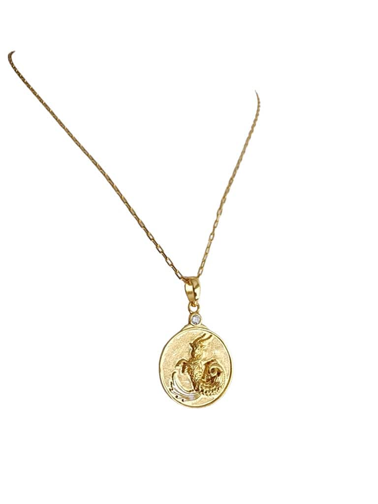 Gold Zodiac Capricorn Necklace