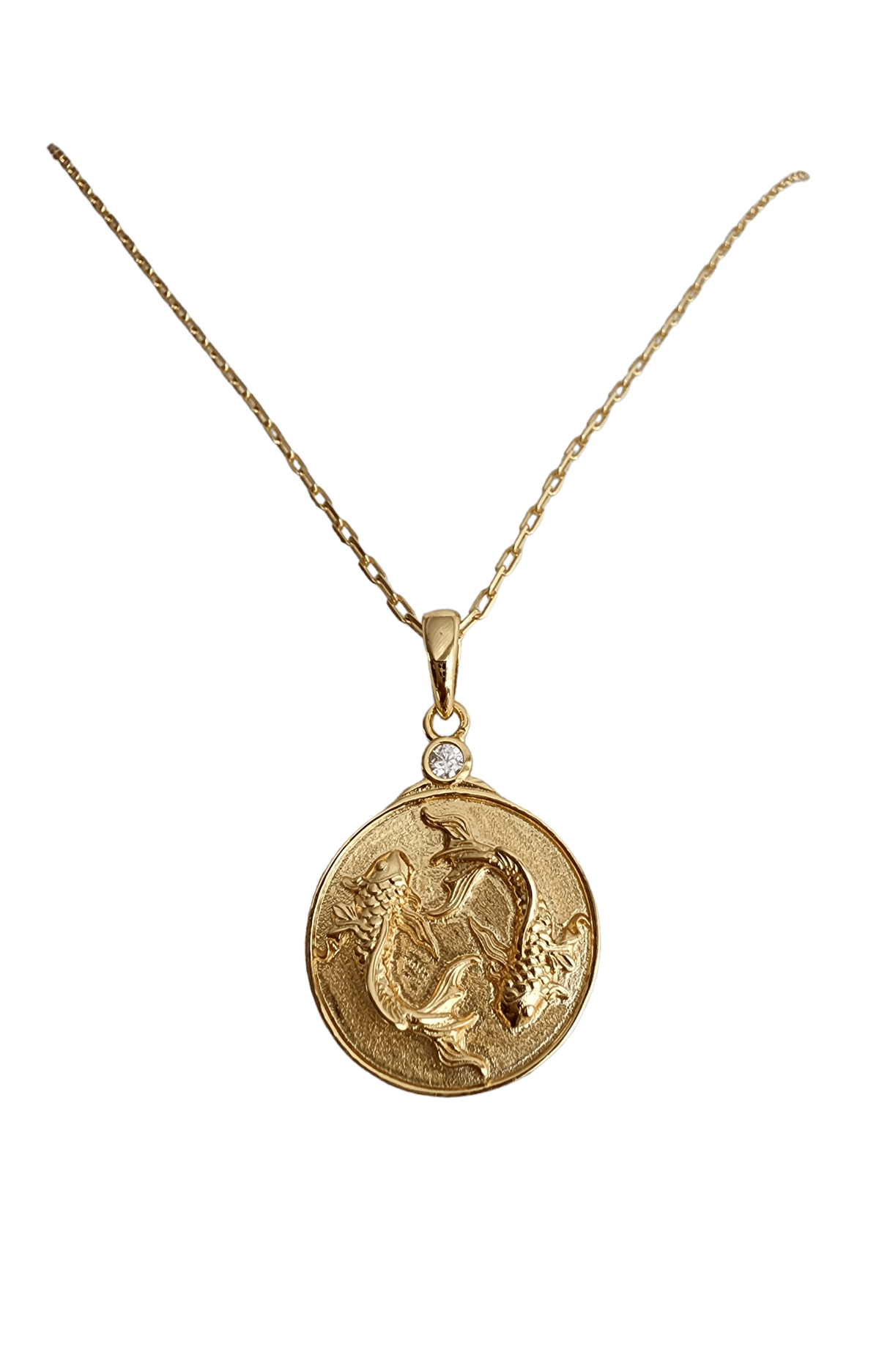 Gold Zodiac Pisces Necklace