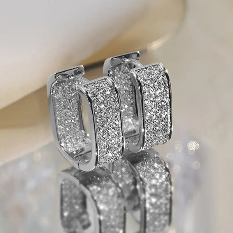 U Shaped Diamond Earrings - Yayas Glam & Gift Shop