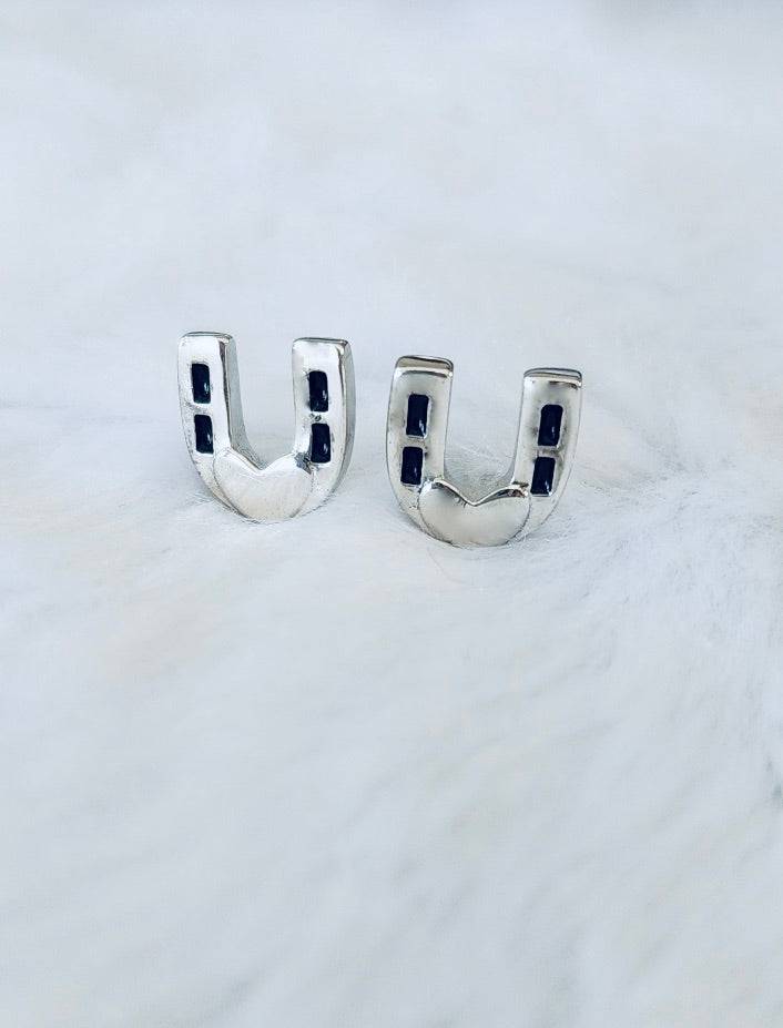 Saints and Saviors Horseshoe Silver Stud earrings