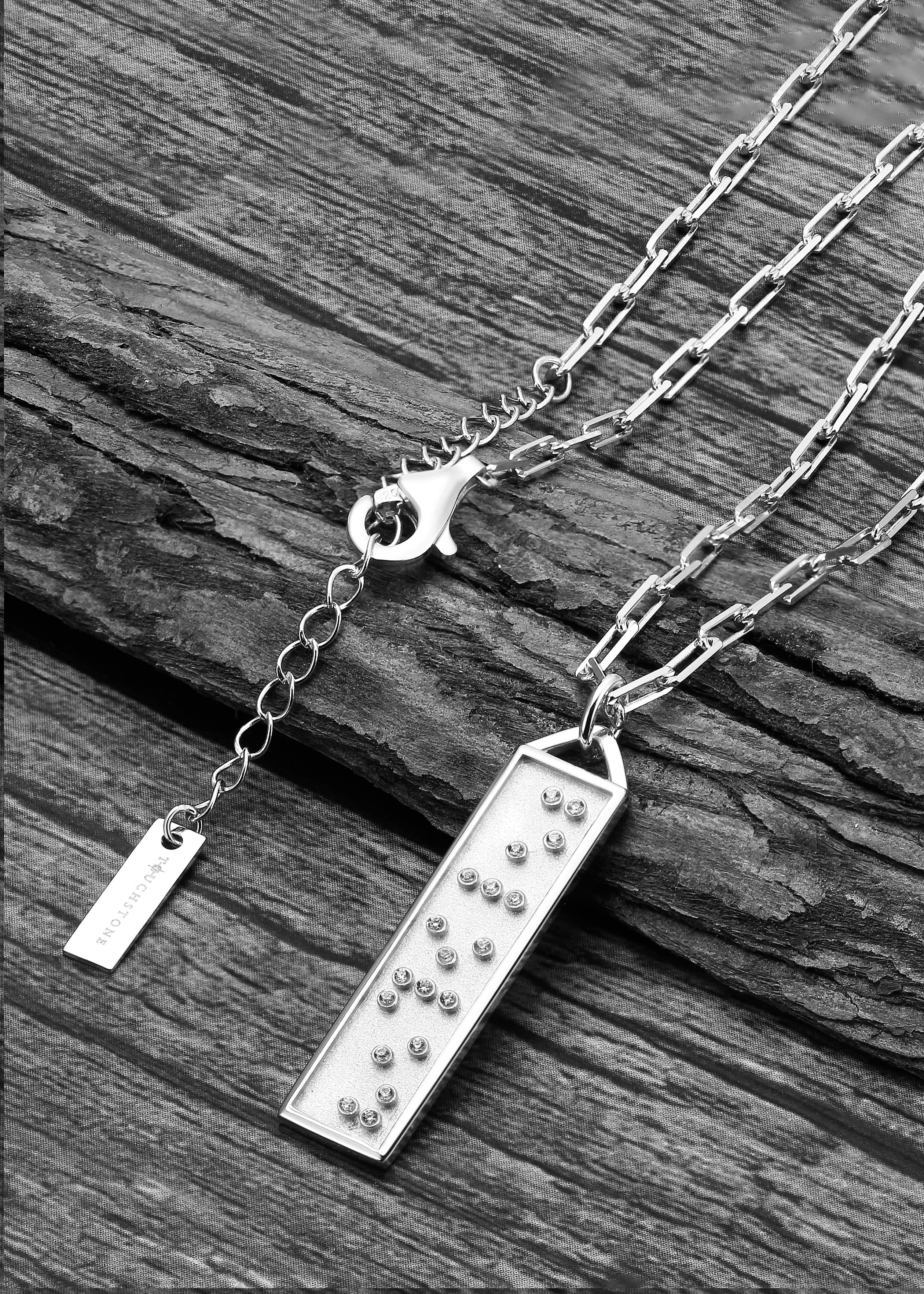 Touchstone Beloved Bar Necklace Silver