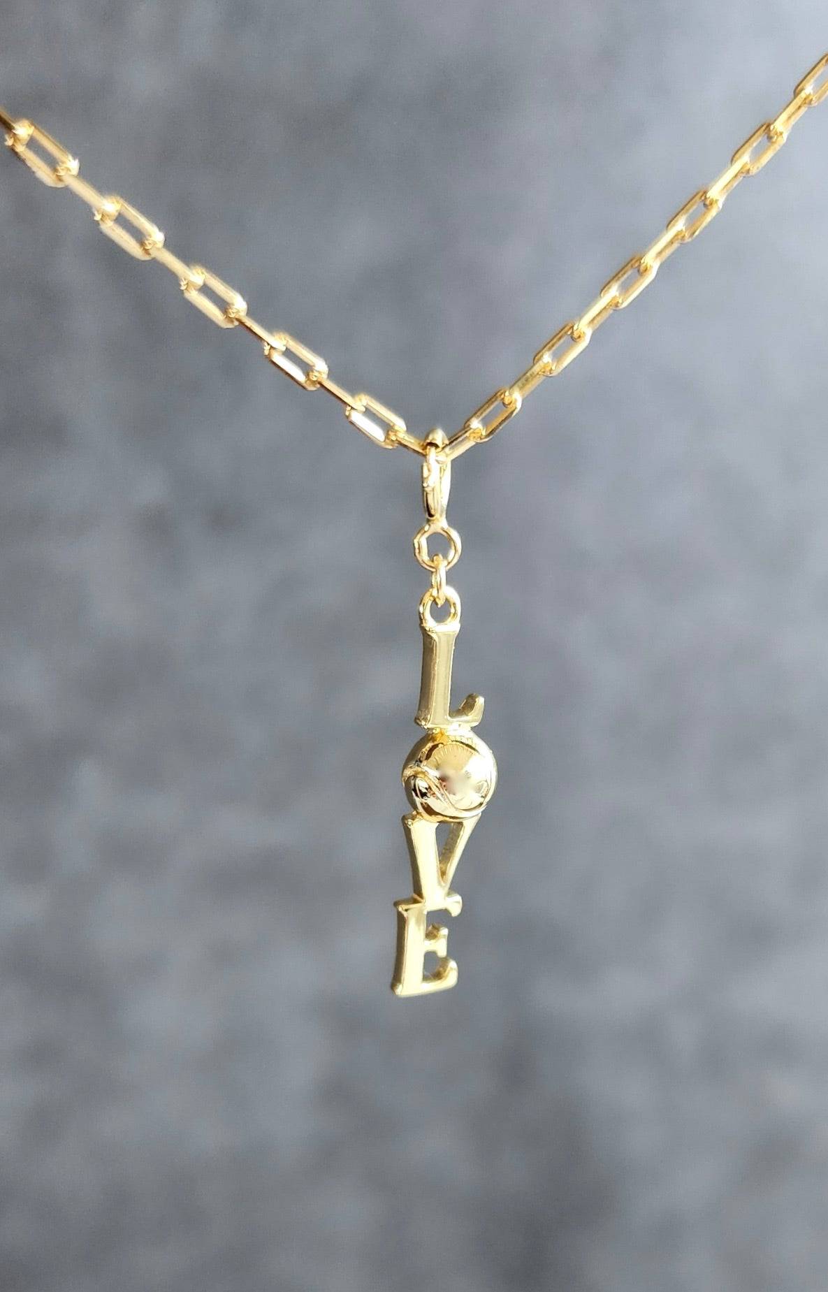 LoveMatch Tennis LOVE Charm Pendant Necklace Gold