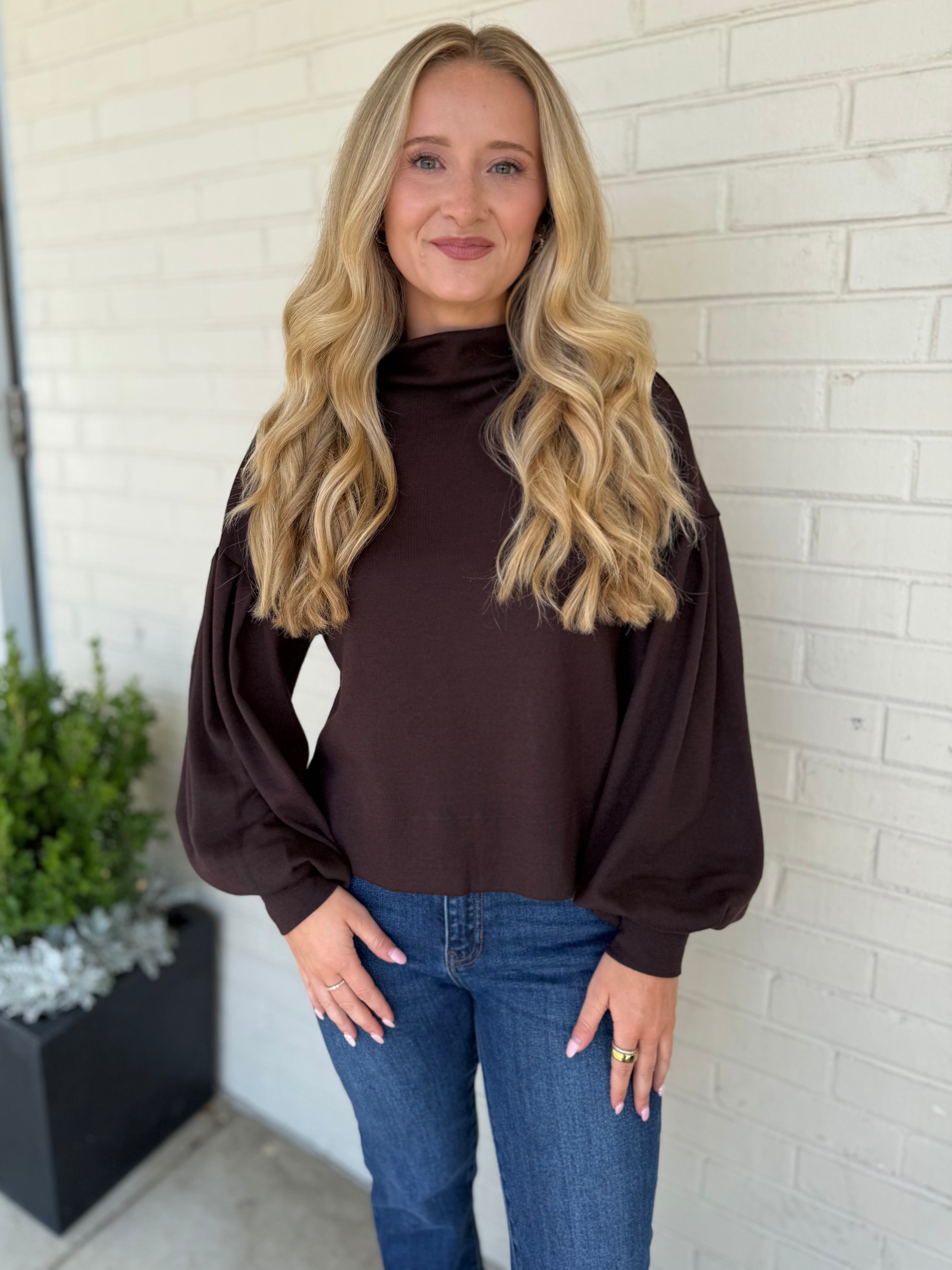 Entro | Audrey Balloon Sleeve Top | Sweetest Stitch Boutique