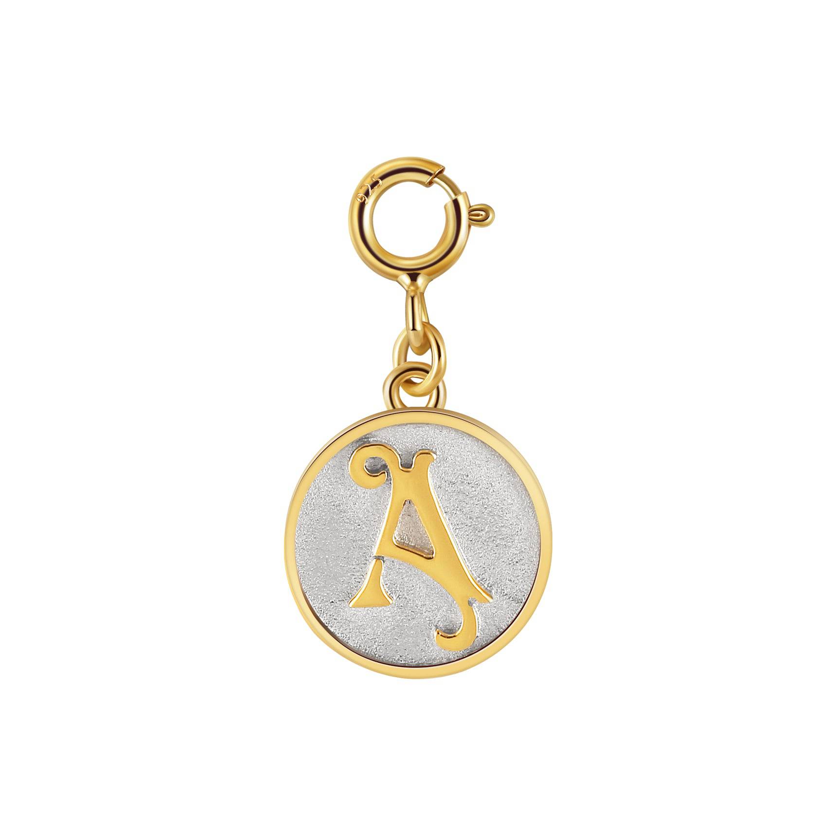 Dainty Fancy Initial Clip on Pendant Charm letter