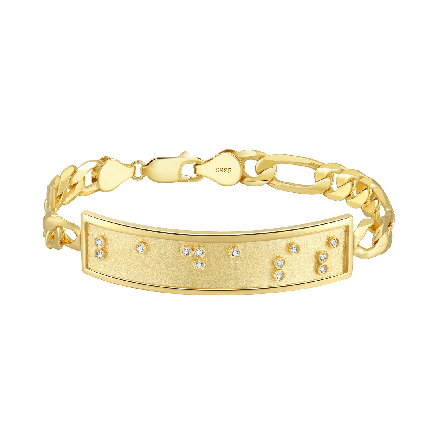 Touchstone Badass ID Link Bracelet in Gold with Braille Crystals