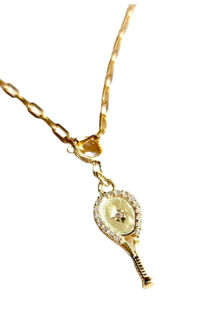 LoveMatch Tennis Racquet Clip on Charm Bracelet Gold
