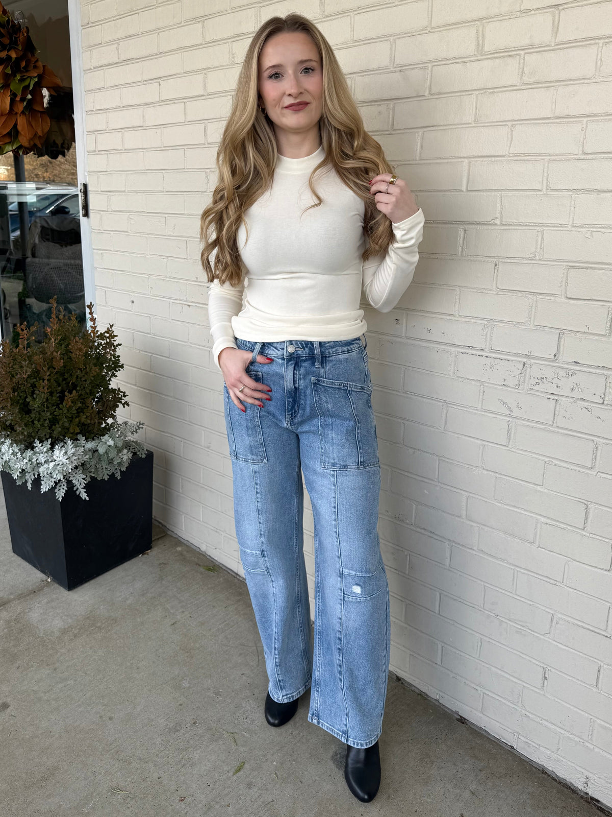 Flying Monkey | Alina High Rise Barrel Jeans | Sweetest Stitch