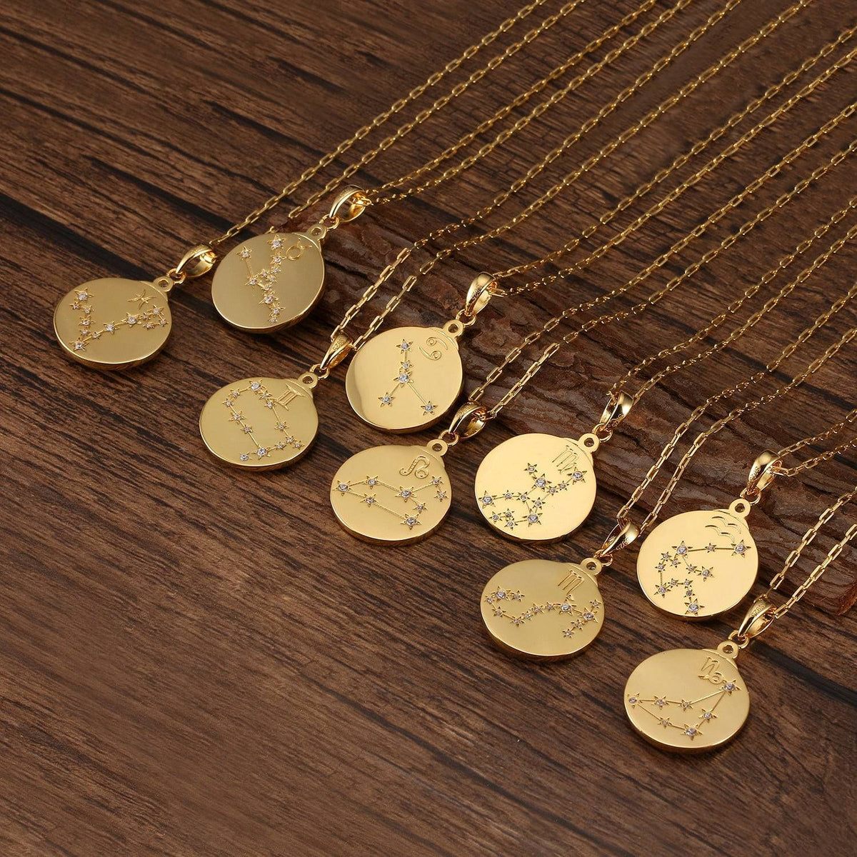 Gold Zodiac Constellation Necklaces