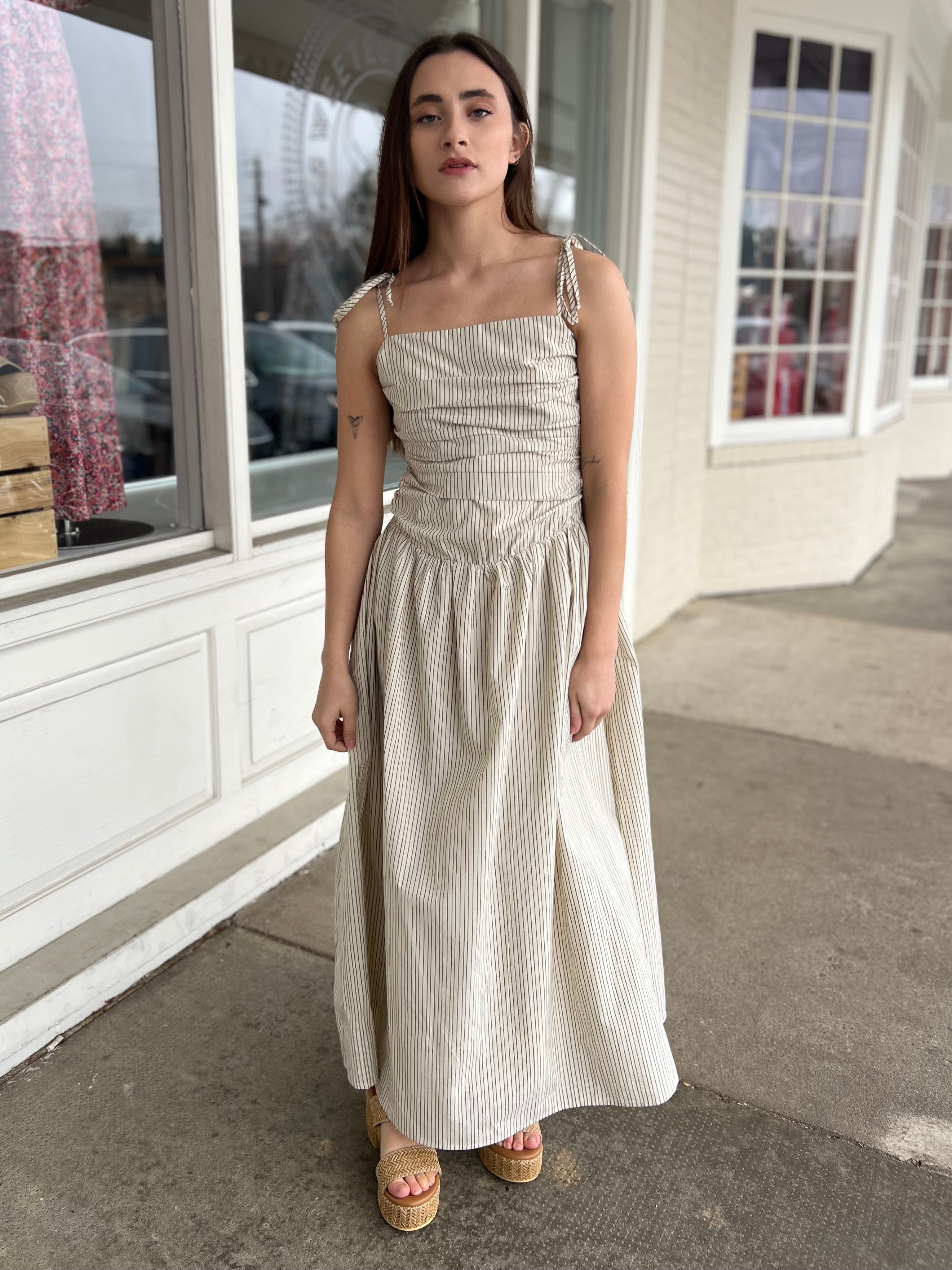 Miou Muse | Striped Sleeveless Midi Dress | Sweetest Stitch