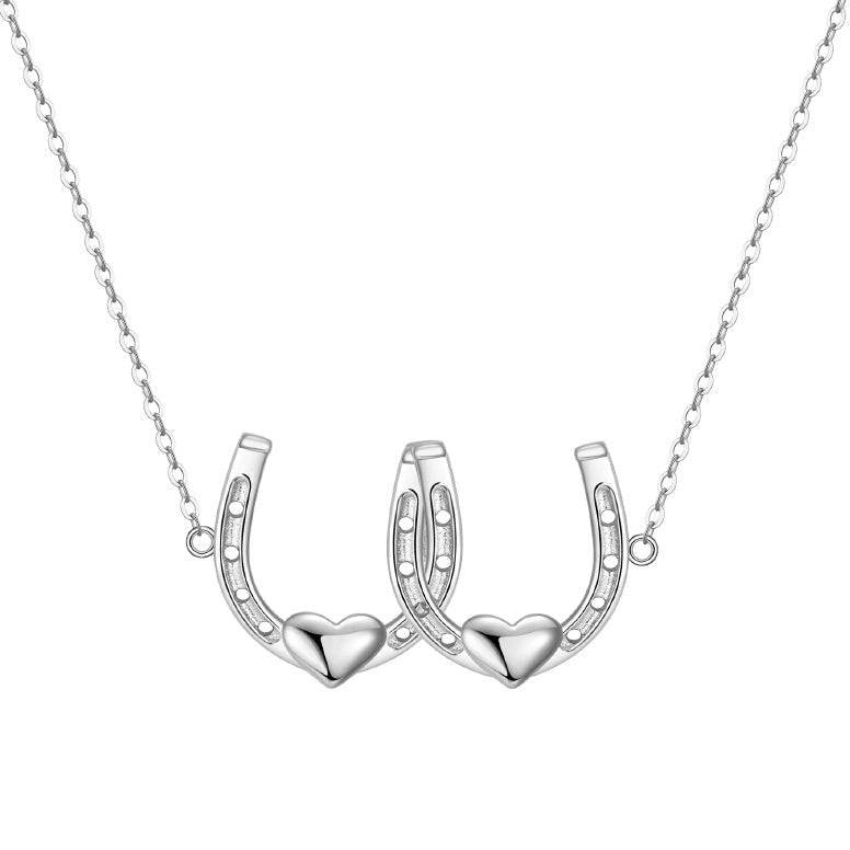 Saints and Saviors Double Your Luck Horseshoes Necklace Silver