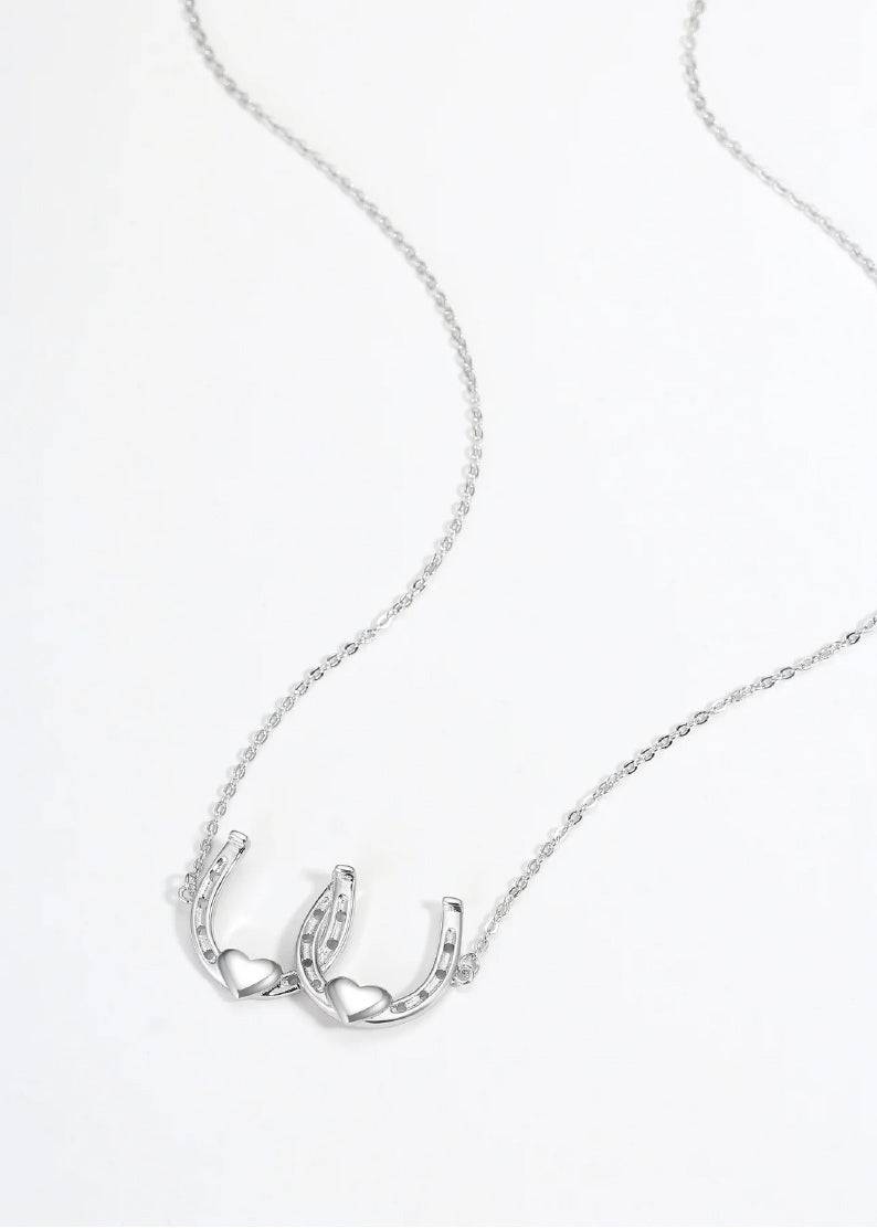 Saints Double Your Luck Horseshoes Necklace