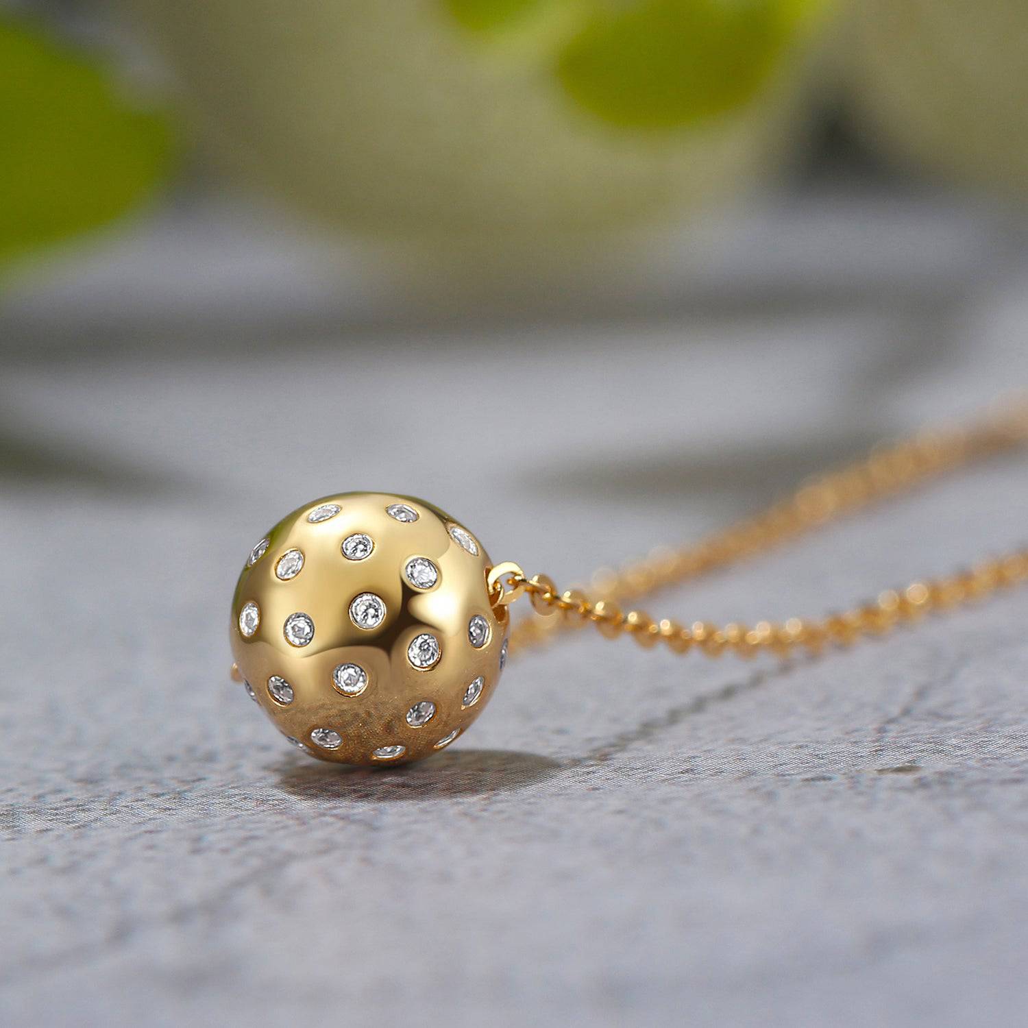 Pickleball Babe Belle BLING Ball Gold with Crystals Necklace