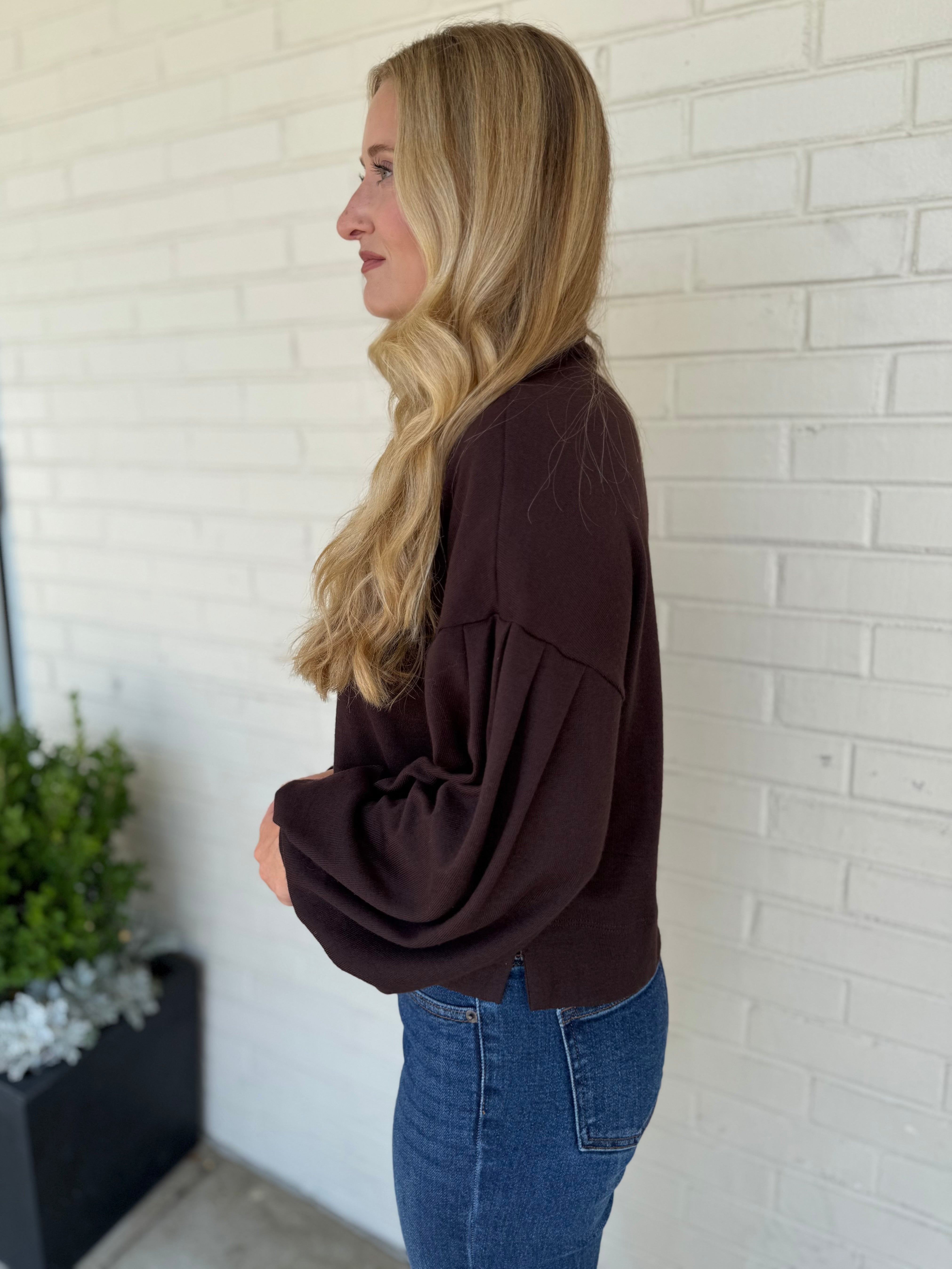 Entro | Audrey Balloon Sleeve Top | Sweetest Stitch Boutique