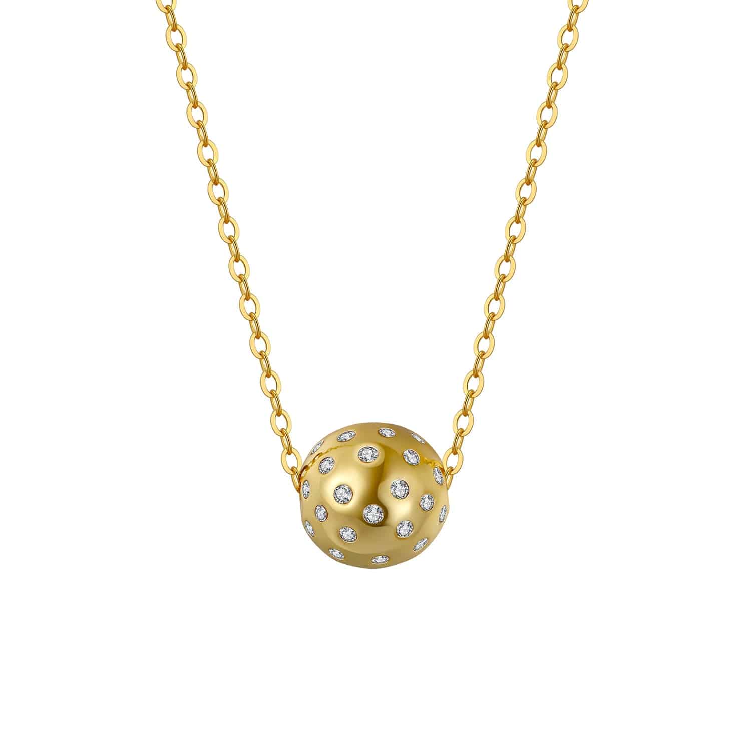 Pickleball Babe Belle BLING Ball Gold with Crystals Necklace