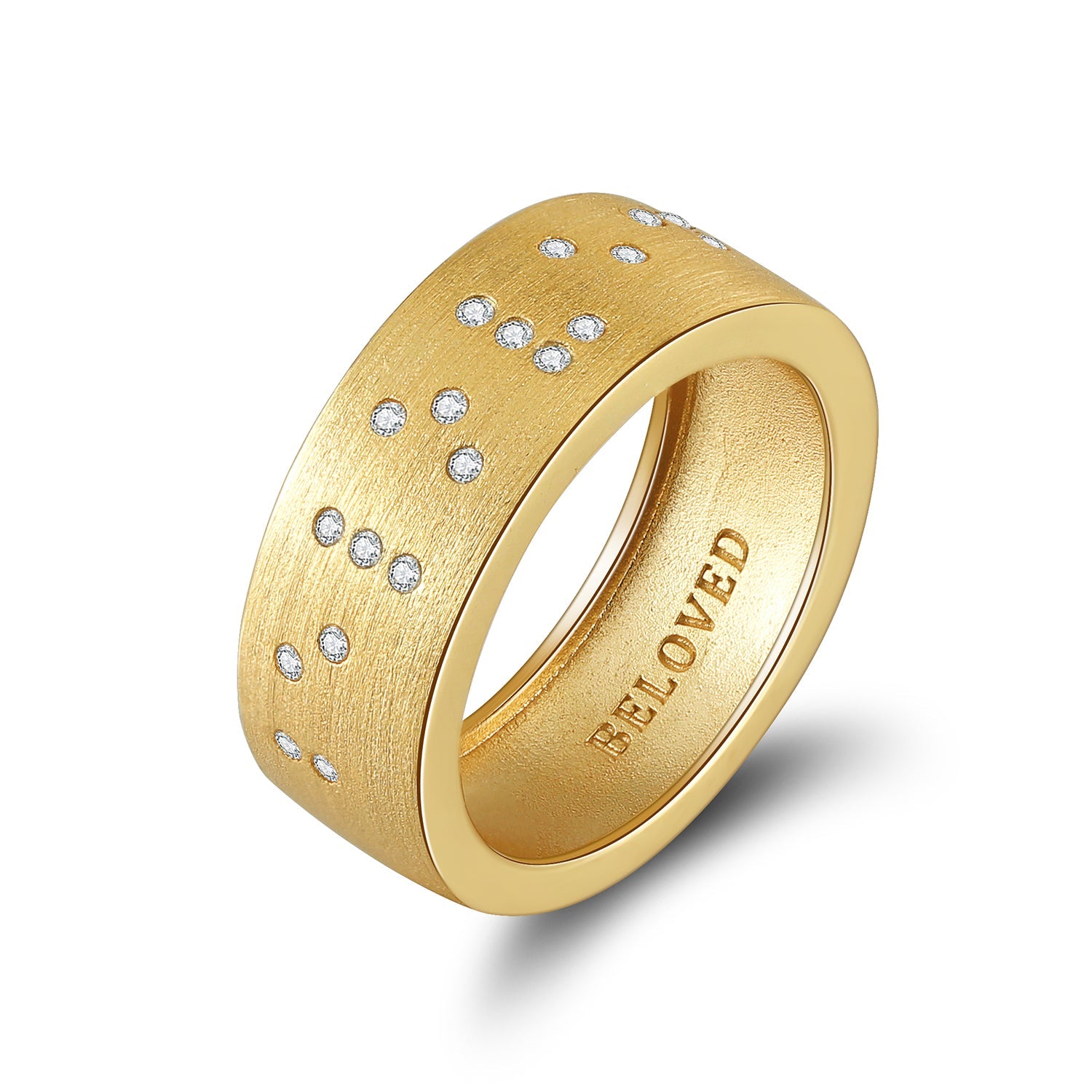 Touchstone Beloved Band Ring Brushed Gold