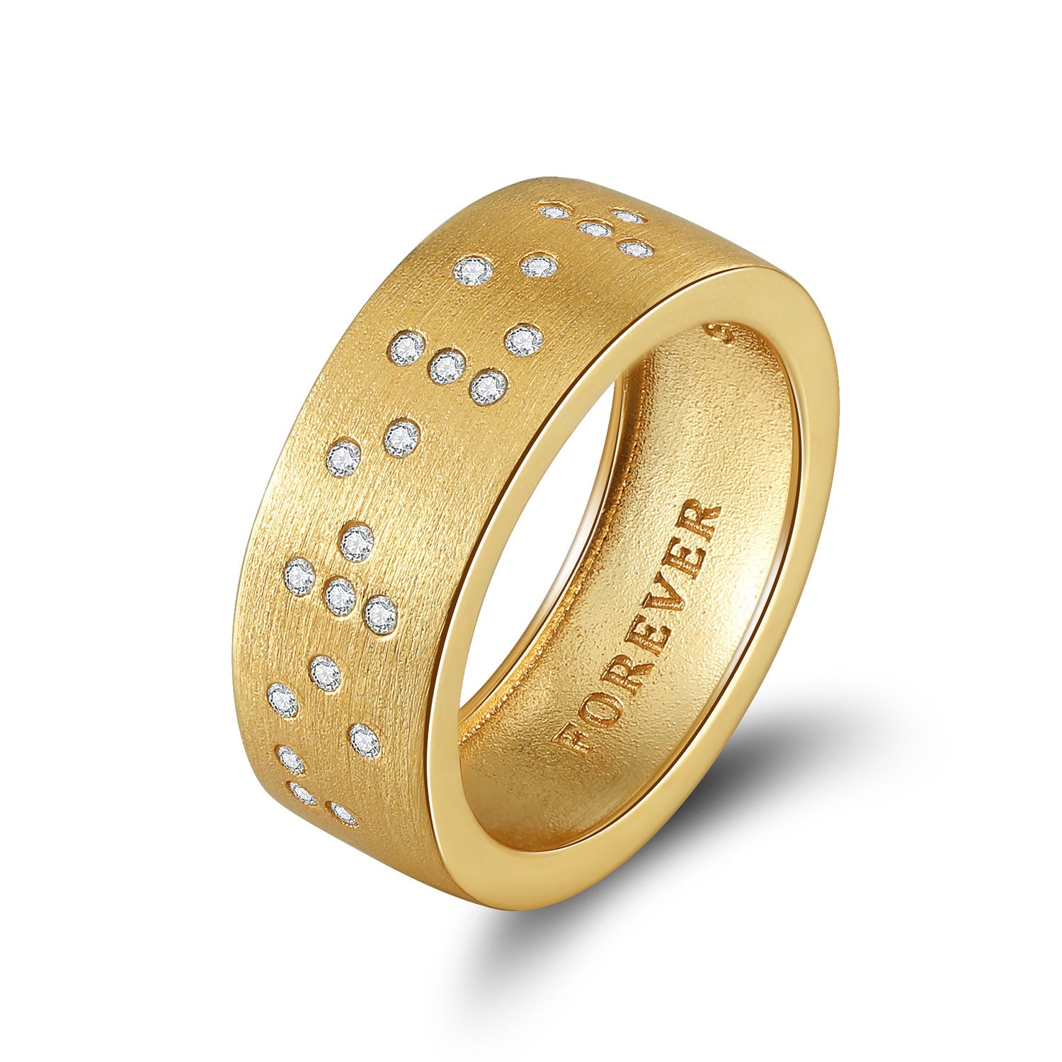 Touchstone Forever Band Ring Brushed Gold