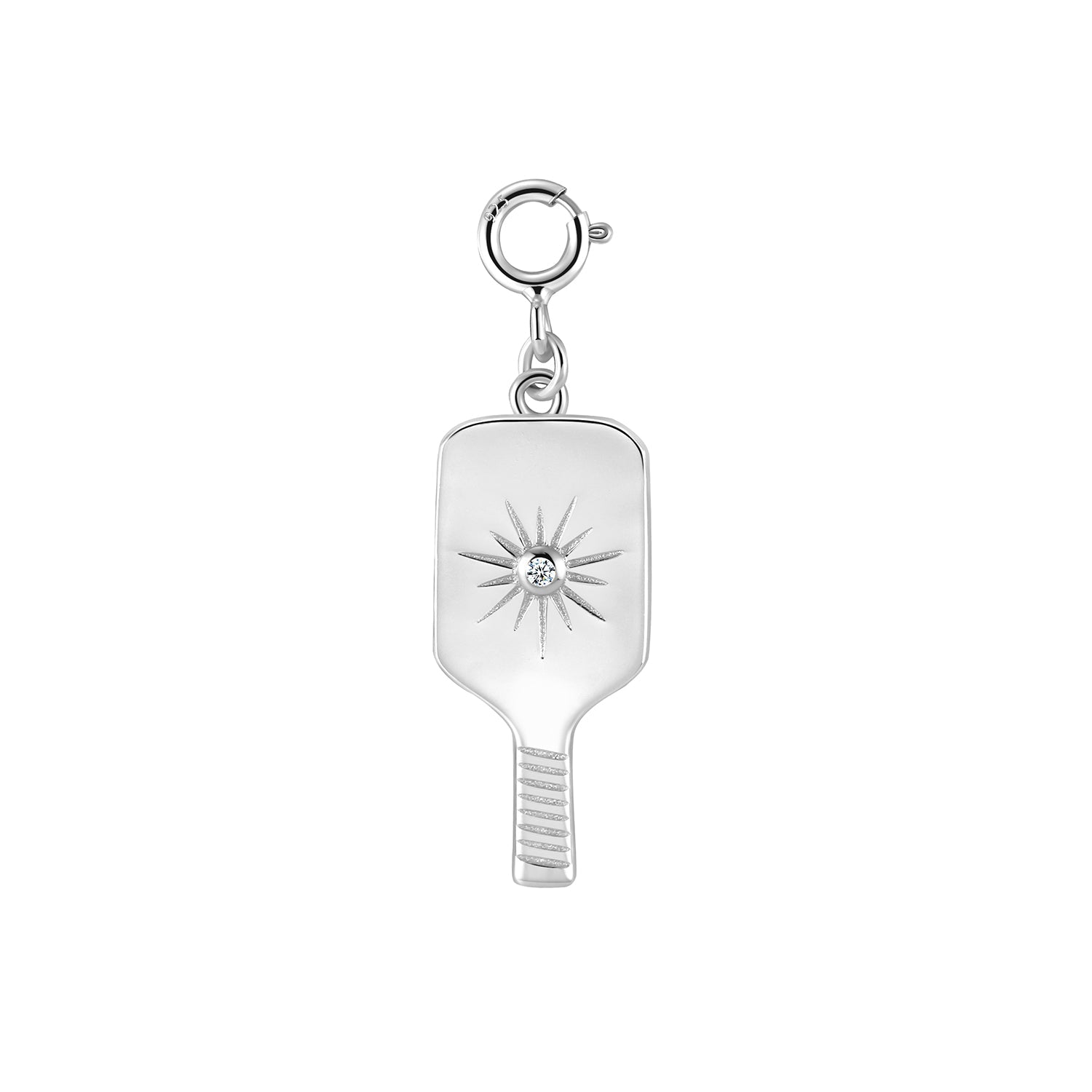 Pickleball Dainty Paddle Clip on Charm in Silver