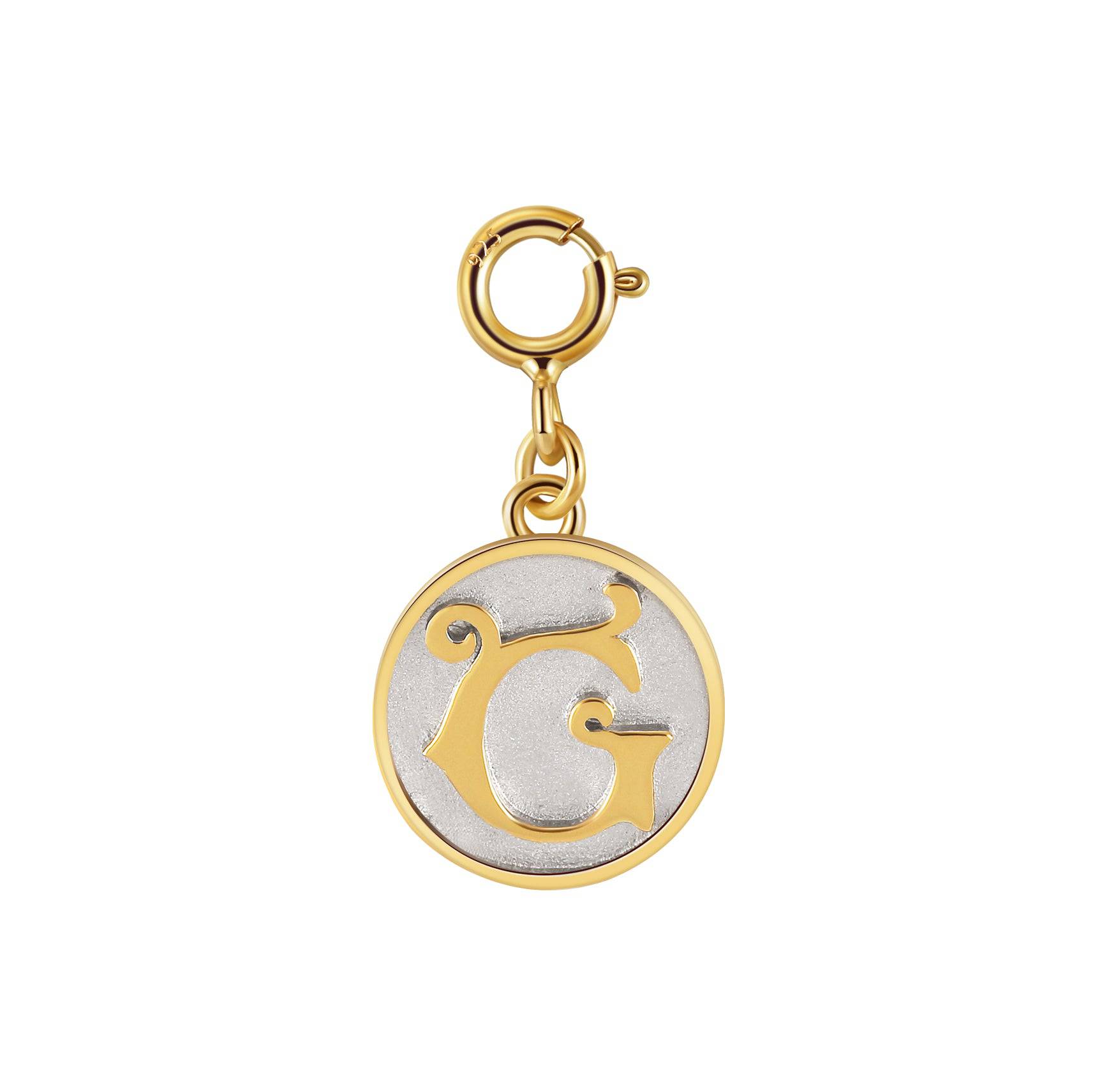 Saints Dainty Fancy Initial Clip on Pendant A-Z